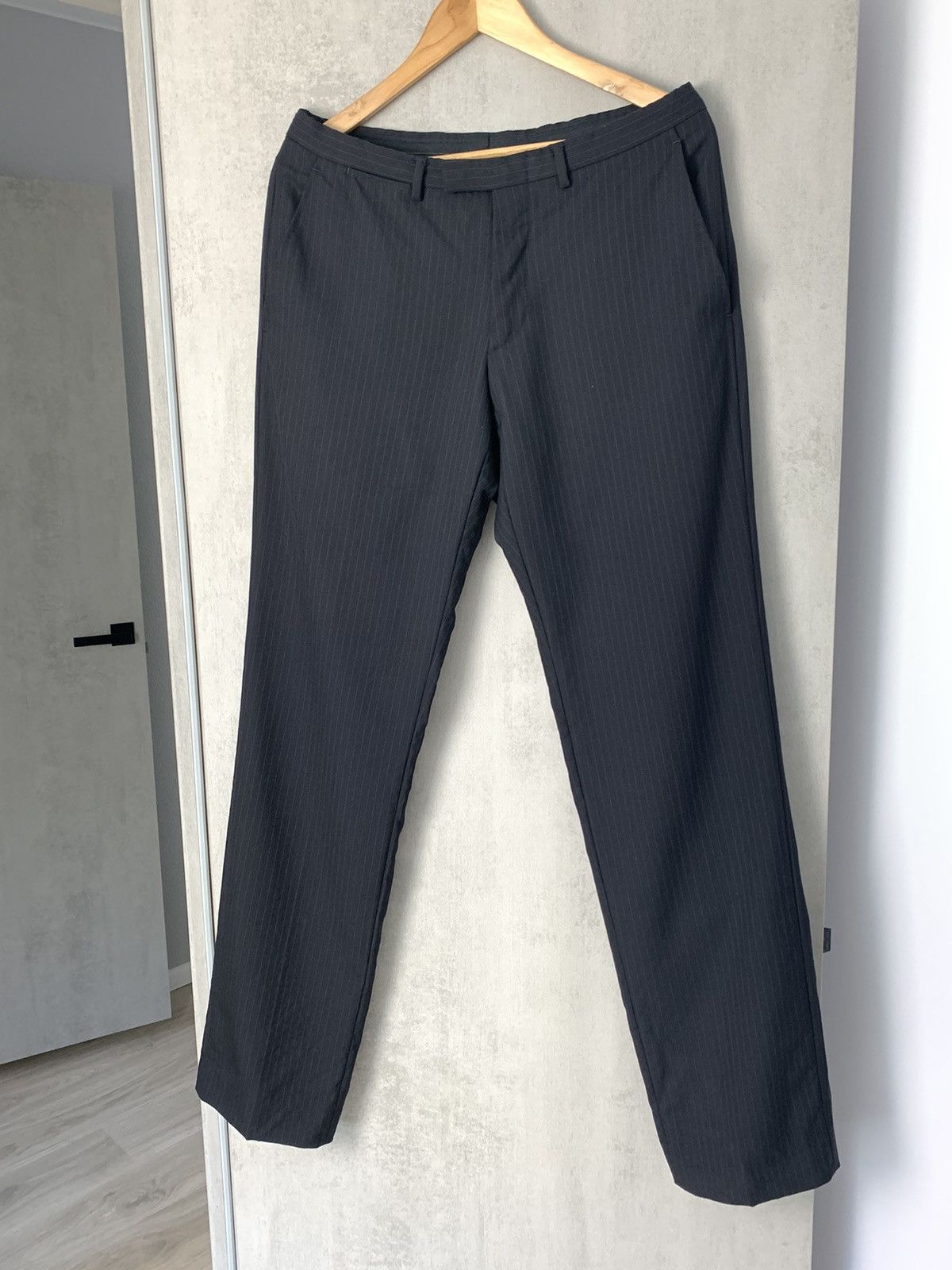image of Gucci Striped Classic Pants Wool Classic Pants in Black, Men's (Size 32)