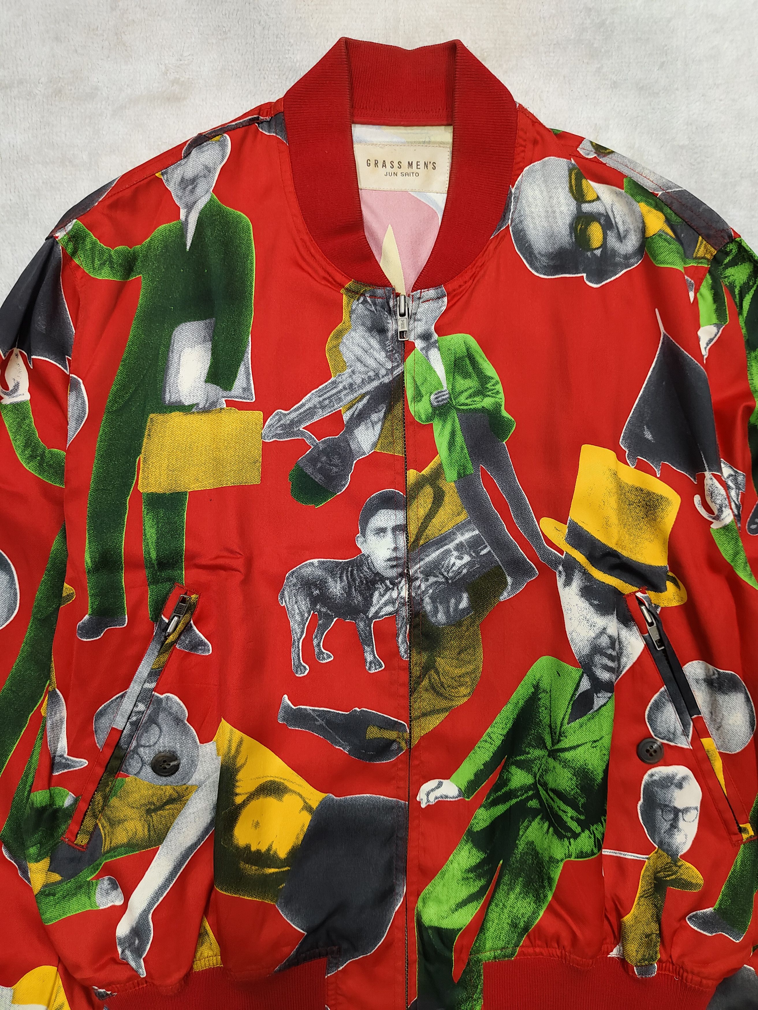 Japanese Brand 90s Grass Men- Jun Saito Surreal Art Bomber Jacket Size US L / EU 52-54 / 3 - 2 Thumbnail