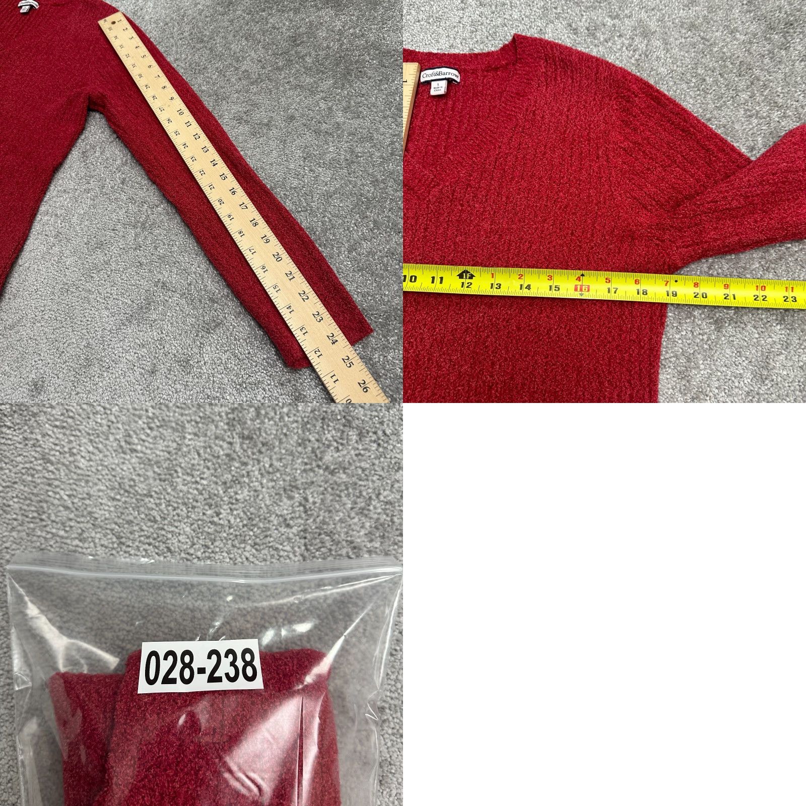Croft & Barrow Croft & Barrow Pullover Sweater Women Large Red V-Neck Nylon Knit Casual Classic Size L / US 10 / IT 46 - 8 Thumbnail