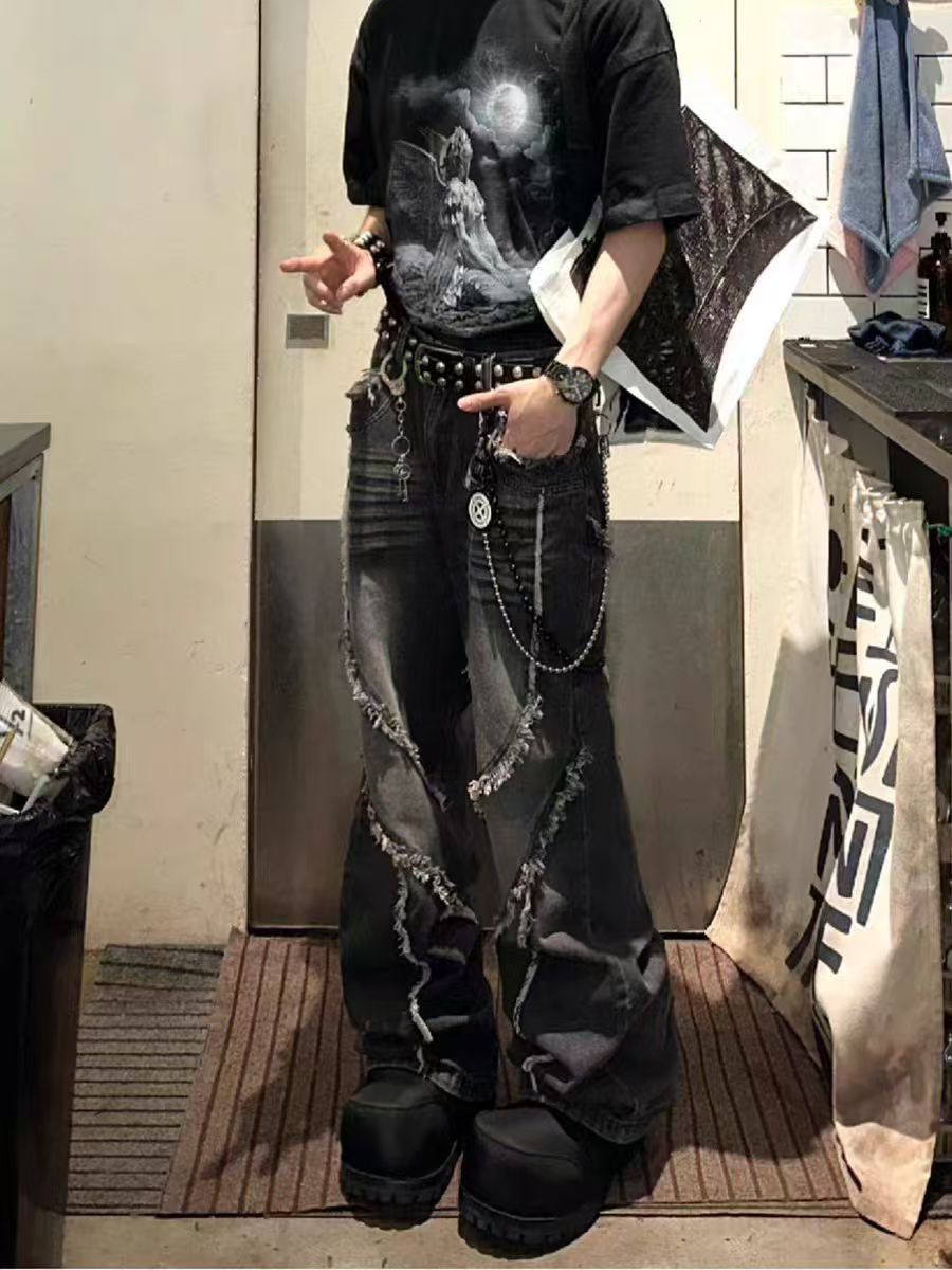 Japanese Brand × Jean Hip-hop street style micro flare baggy jeans Size US 30 / EU 46 - 5 Thumbnail