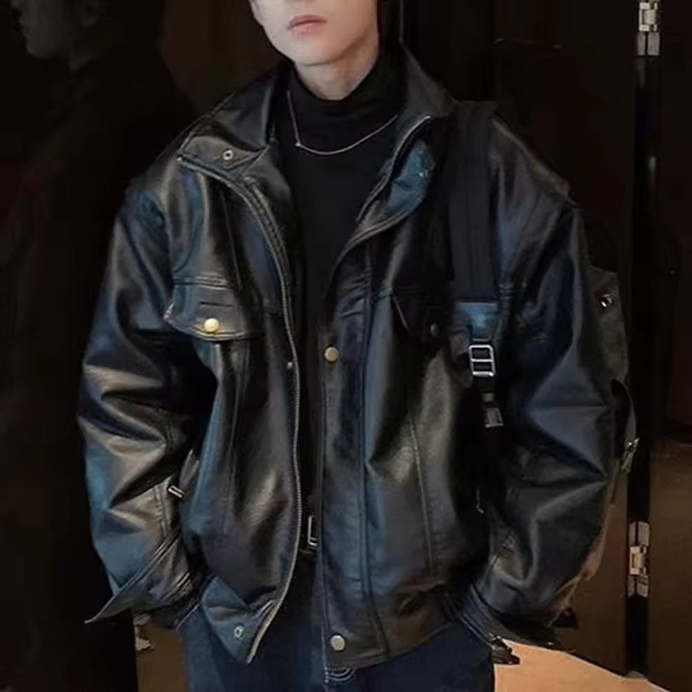 Leather Punk Style Pu Leather Jacket Size US XL / EU 56 / 4 - 1 Thumbnail