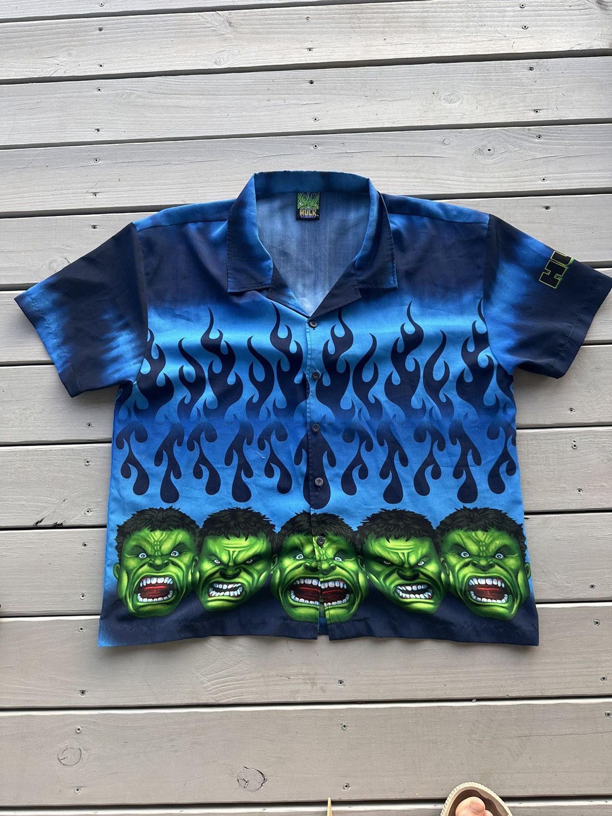Vintage Vintage 2002 The Incredible HULK Button Down Shirt RARE | Grailed