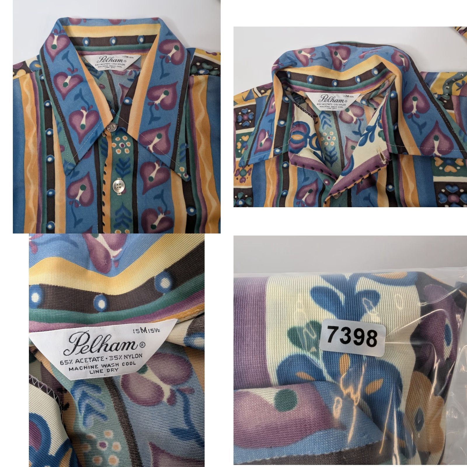 Vintage VINTAGE Pelham Button Shirt Mens M White 90s Hippie Retro Western Classic 80s 70s Neon Logo 15/15.5 Size US M / EU 48-50 / 2 - 8 Thumbnail