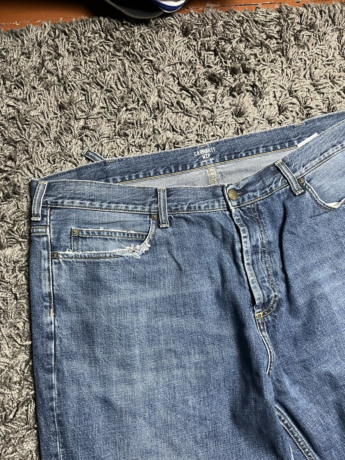 Carhartt Wip Carhartt Marlow Pant Blue Denim Relaxed Straight 40x34 Size US 40 / EU 56 - 6 Thumbnail