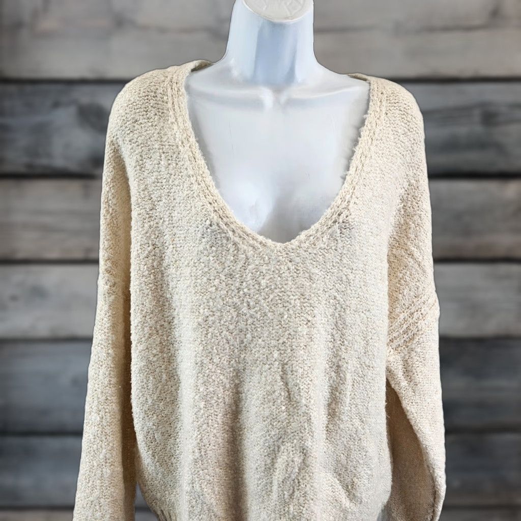Sanctuary Sanctuary Womens Cozy Pullover Sweater Sz Large Cream Cotton Blend Shirt Adult Large Ivory Pullover Womens Size L / US 10 / IT 46 - 1 Thumbnail
