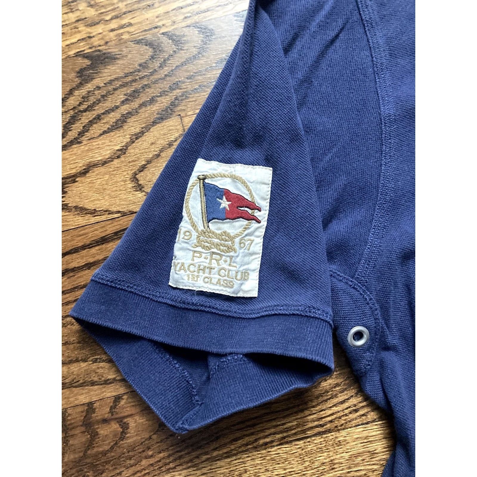 Polo Ralph Lauren VINTAGE Polo Ralph Lauren Shirt Mens Big 2X Blue Solid Short Sleeve Collared Nautical Polo Ralph Lauren Big Pony Sailboat Boat Yacht Club Mens Size US XXL / EU 58 / 5 - 2 Thumbnail