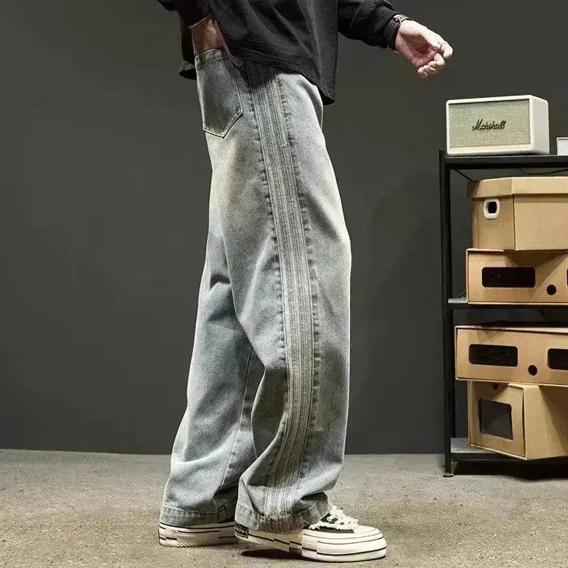 Japanese Brand High street washed baggy straight jeans trousers Size US 32 / EU 48 - 1 Thumbnail