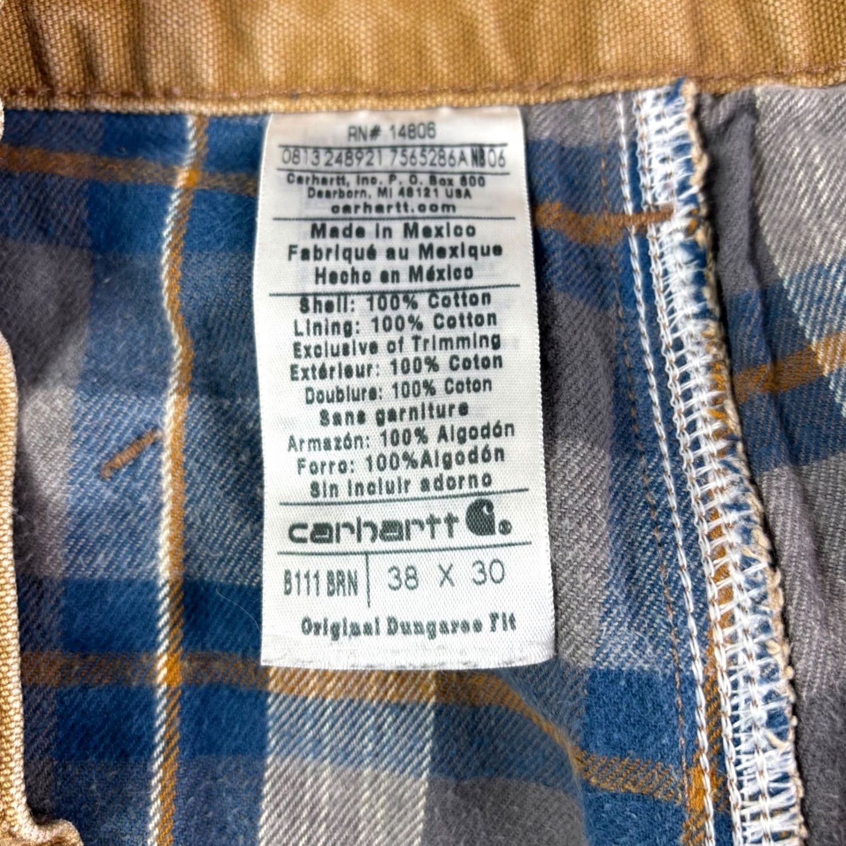 Carhartt VINTAGE Carhartt Pants Canvas Work Brown 38x30 Mens Dungaree Flannel Lined Duck BRN Distressing Heavyweight Size US 38 / EU 54 - 6 Thumbnail