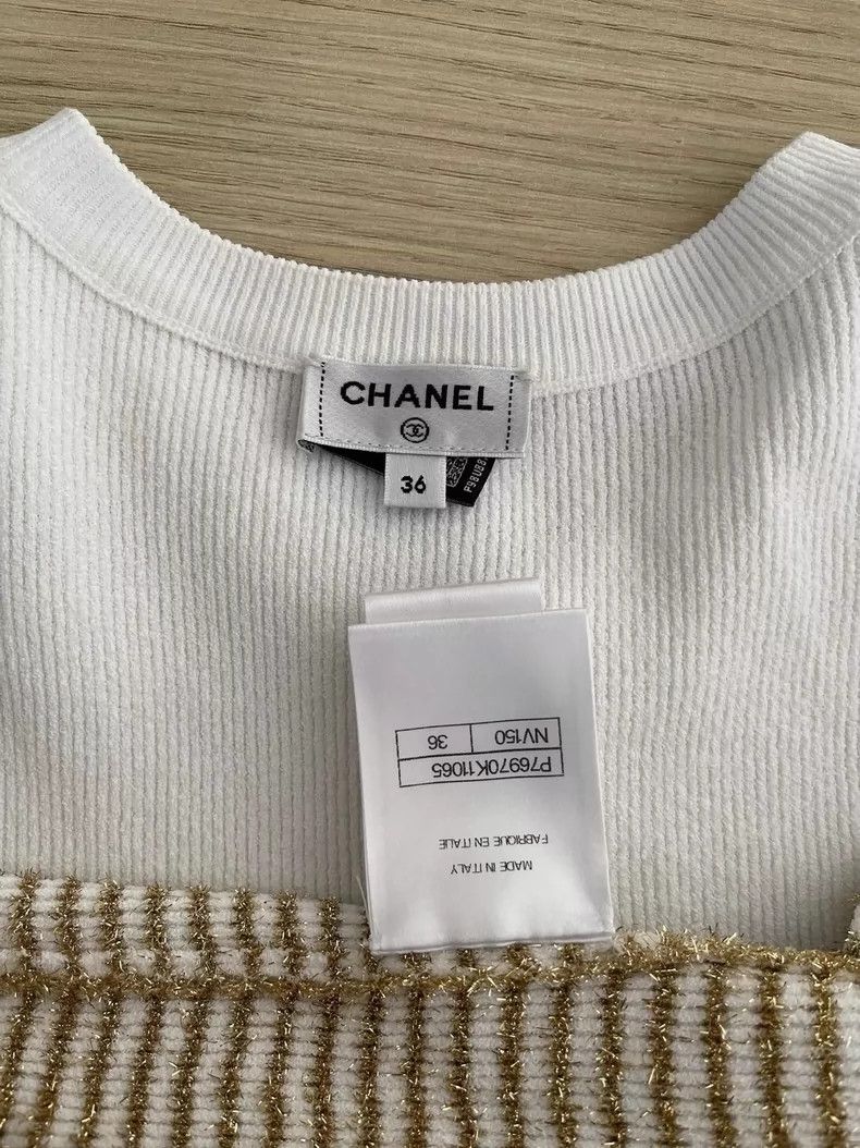 Chanel Chanel 24m white gold striped cardigan coat Size XS / US 0-2 / IT 36-38 - 3 Thumbnail