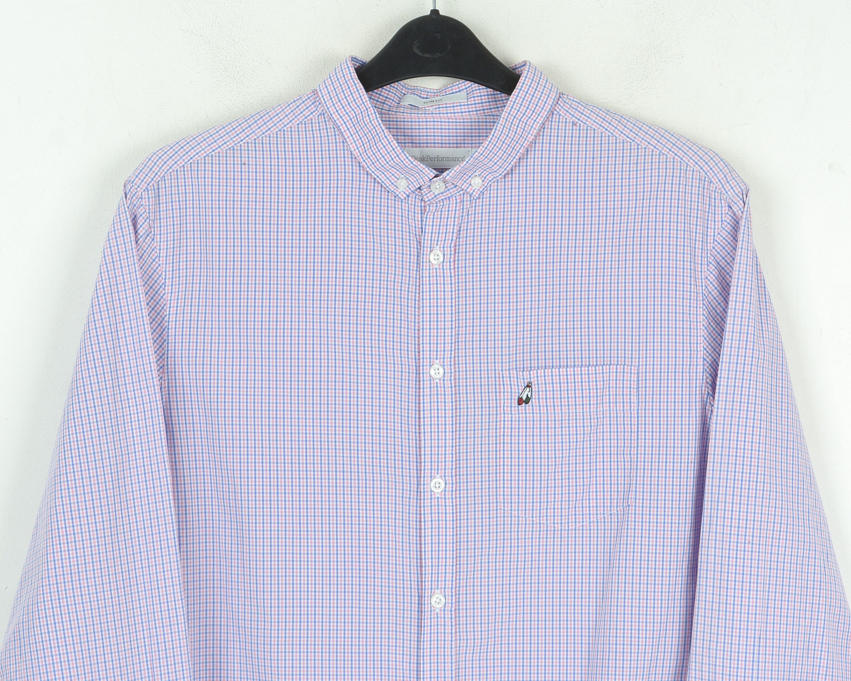 Peak Performance Men's Casual Slim Shirt Check Tartan Long Sleeve Button Top Size US XL / EU 56 / 4 - 2 Thumbnail