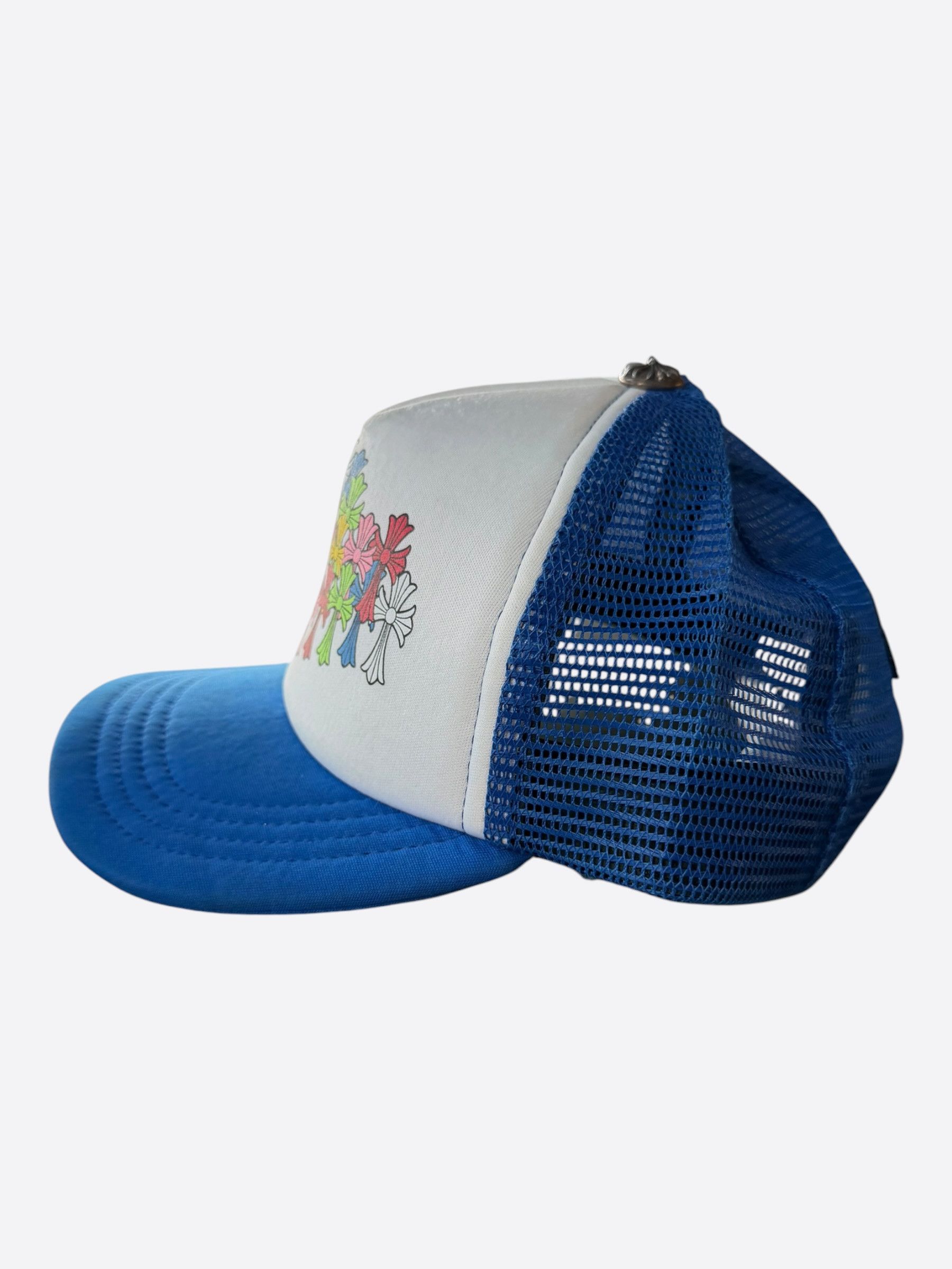 Chrome Hearts Chrome Hearts Blue & White Multicolor Cross Trucker Hat Size ONE SIZE - 4 Thumbnail