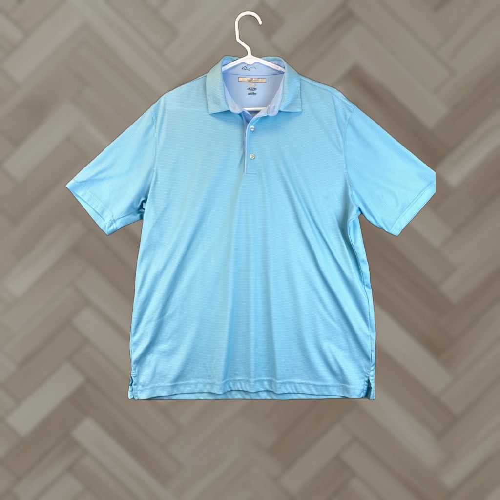 Vintage GREG NORMAN MEN'S Golf POLO SHIRT SHORT SLEEVE BLUE SIZE L / 78-45 Size US L / EU 52-54 / 3 - 1 Thumbnail