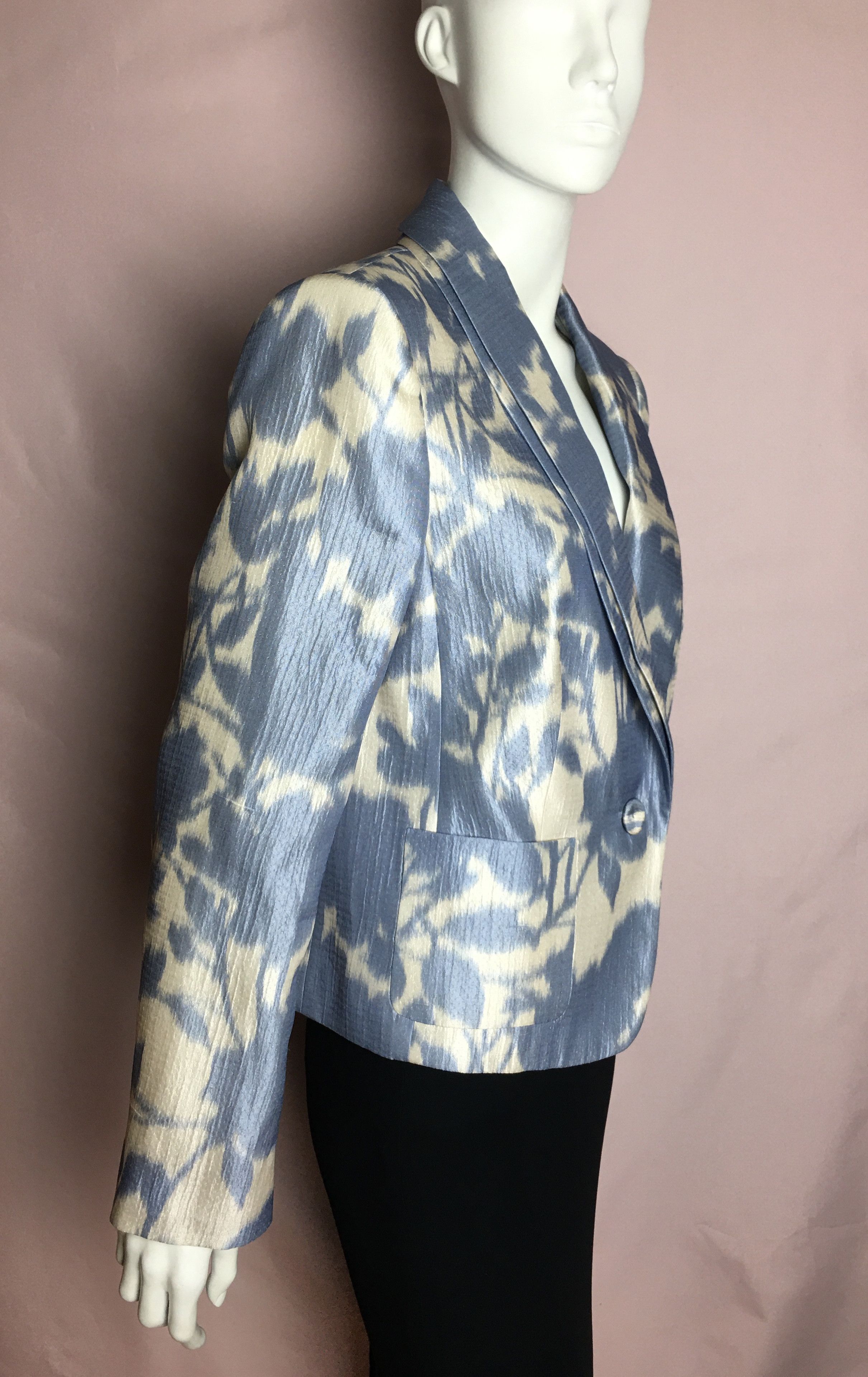 Escada ESCADA Silk Cotton Floral Print Blazer Jacket EU 42 Size L / US 10 / IT 46 - 5 Thumbnail