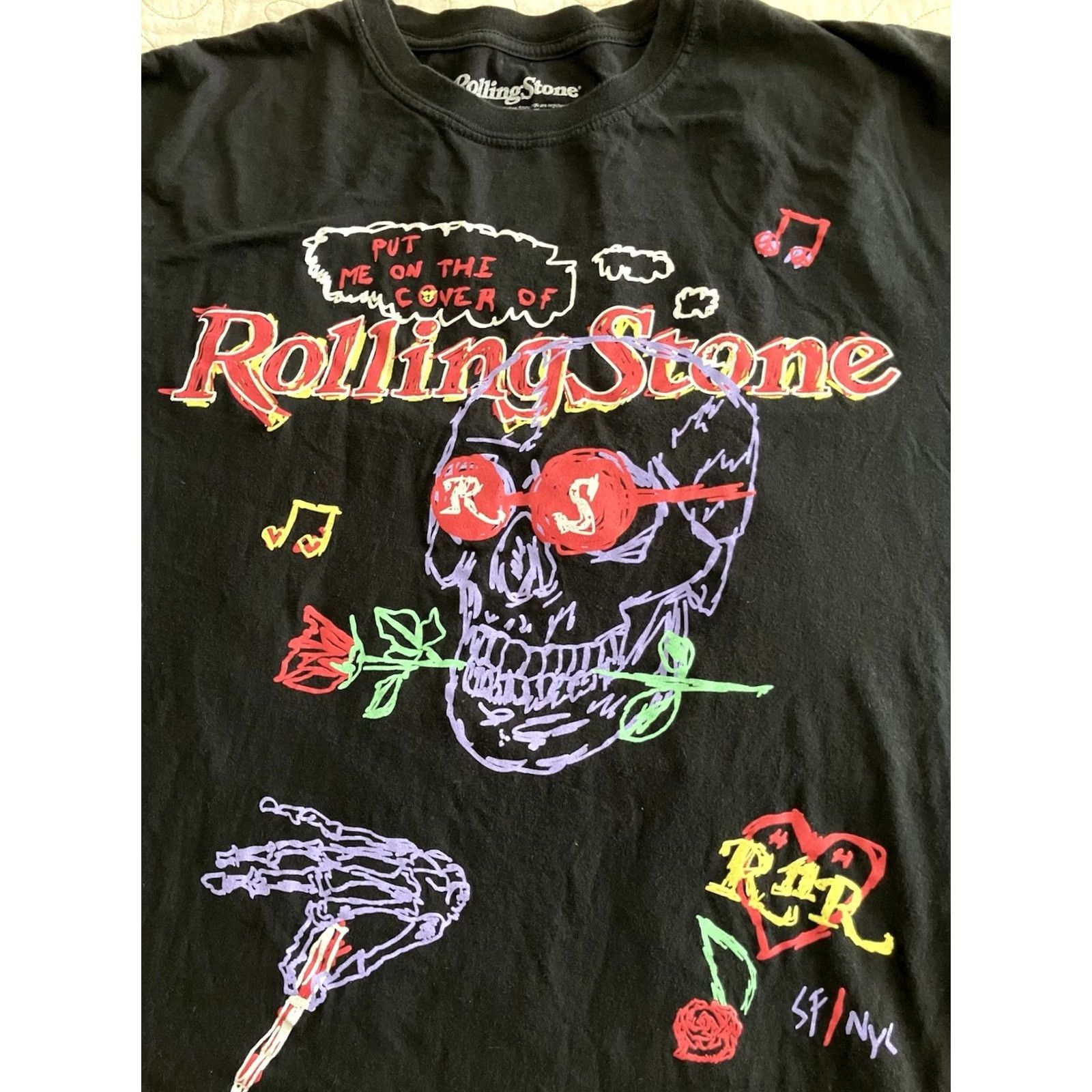 Doublet Rolling Stone Magazine Rock Music Black Double Graphic T-Shirt Large L/XL Crew Neck Short Sleeve Mens Regular Size US L / EU 52-54 / 3 - 2 Thumbnail