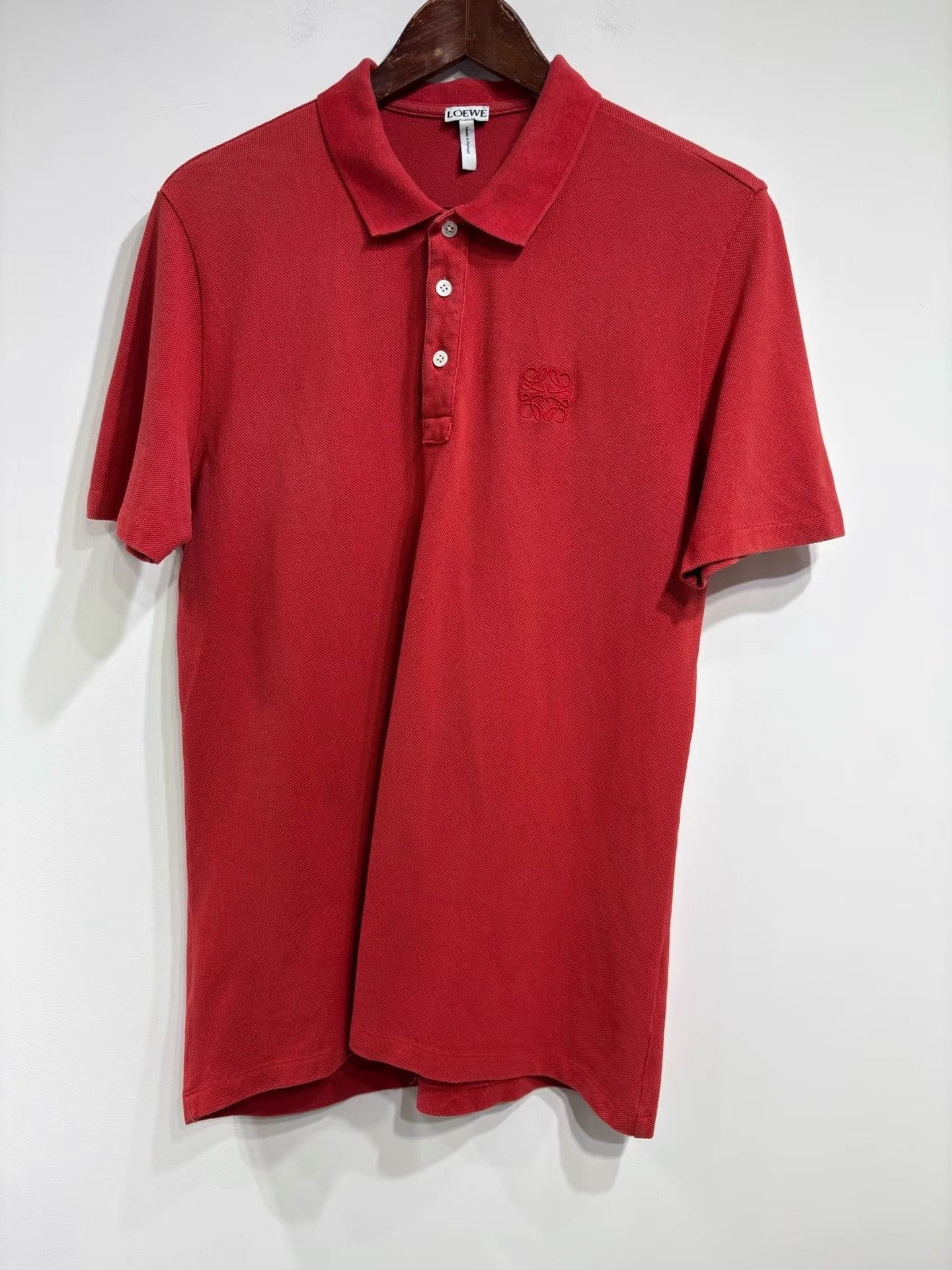 Loewe Loewe Men's Red Short Sleeve Polo Shirt K29 Size US L / EU 52-54 / 3 - 1 Thumbnail
