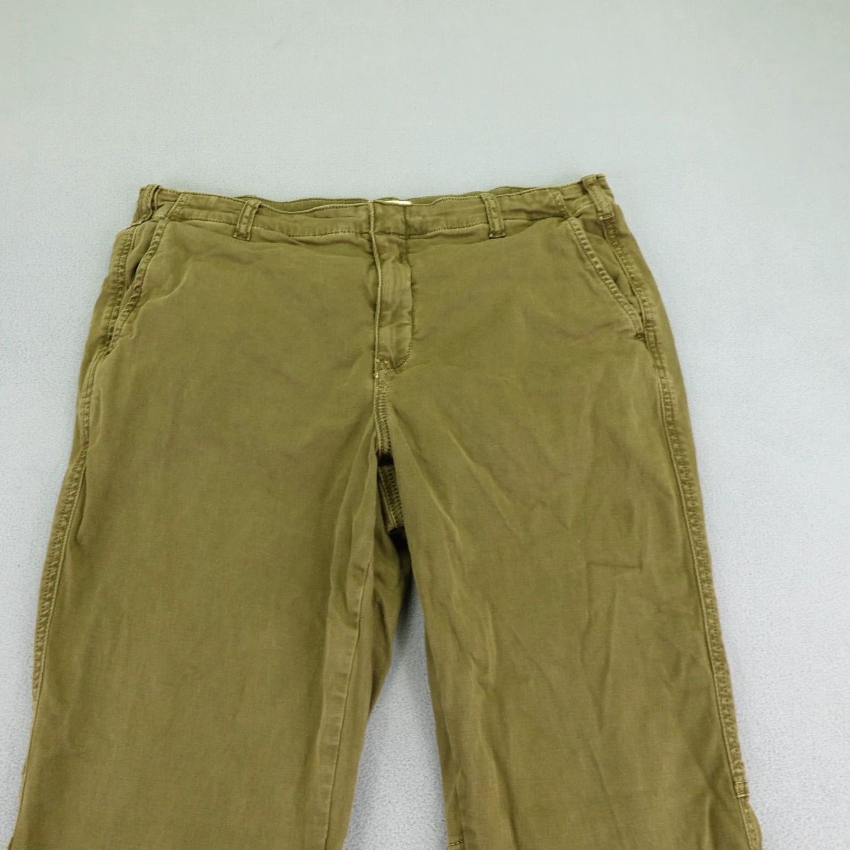 Anthropologie Anthropologie Pants Women 31 Brown Chino Tapered Ankle Zip Twill Relaxed Fit Bohemian Womens Size 34" / US 12 / IT 48 - 2 Thumbnail