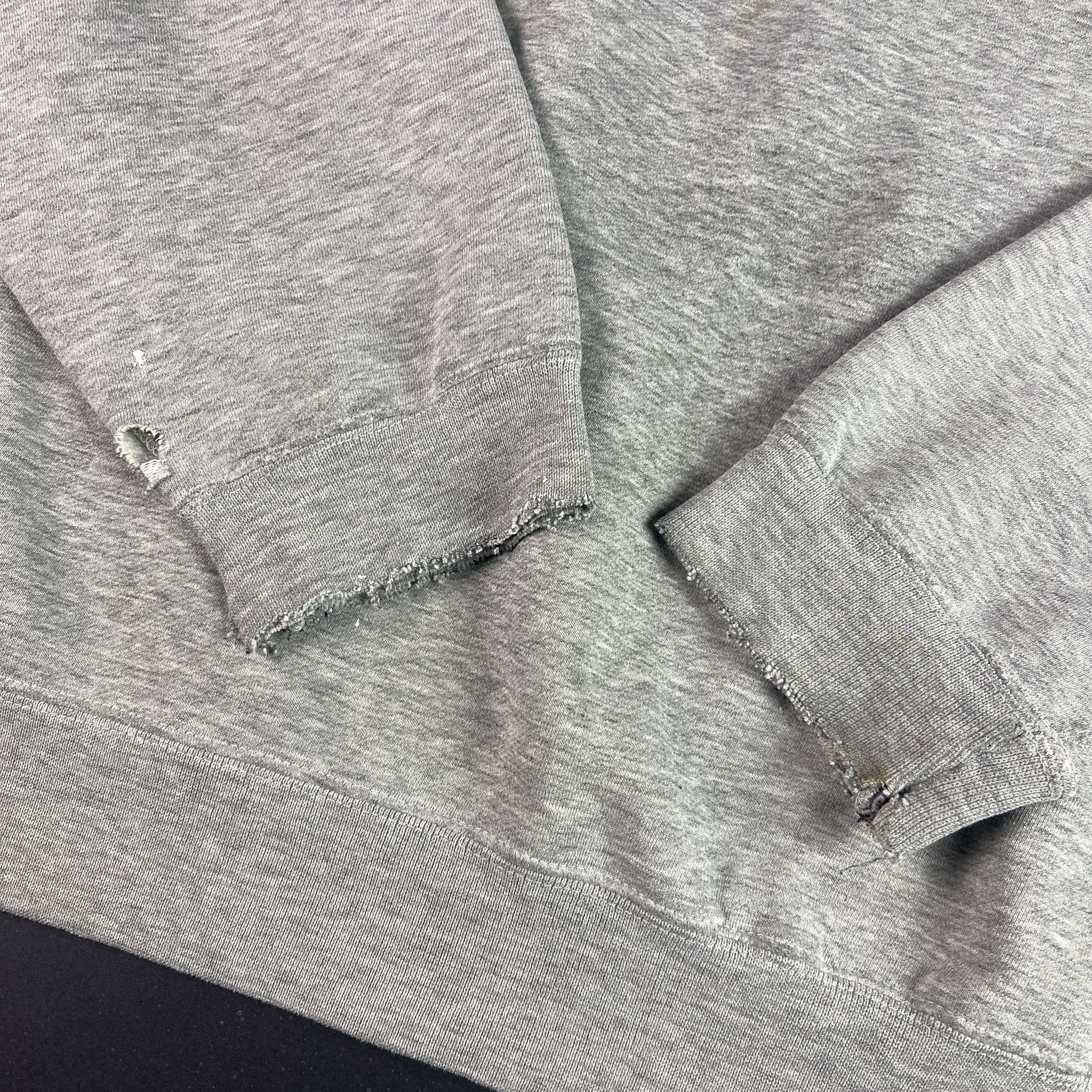 Nike VTG 90s Nike Sweatshirt Grey & Blue Logo Thrashed Crewneck Size US XL / EU 56 / 4 - 4 Thumbnail