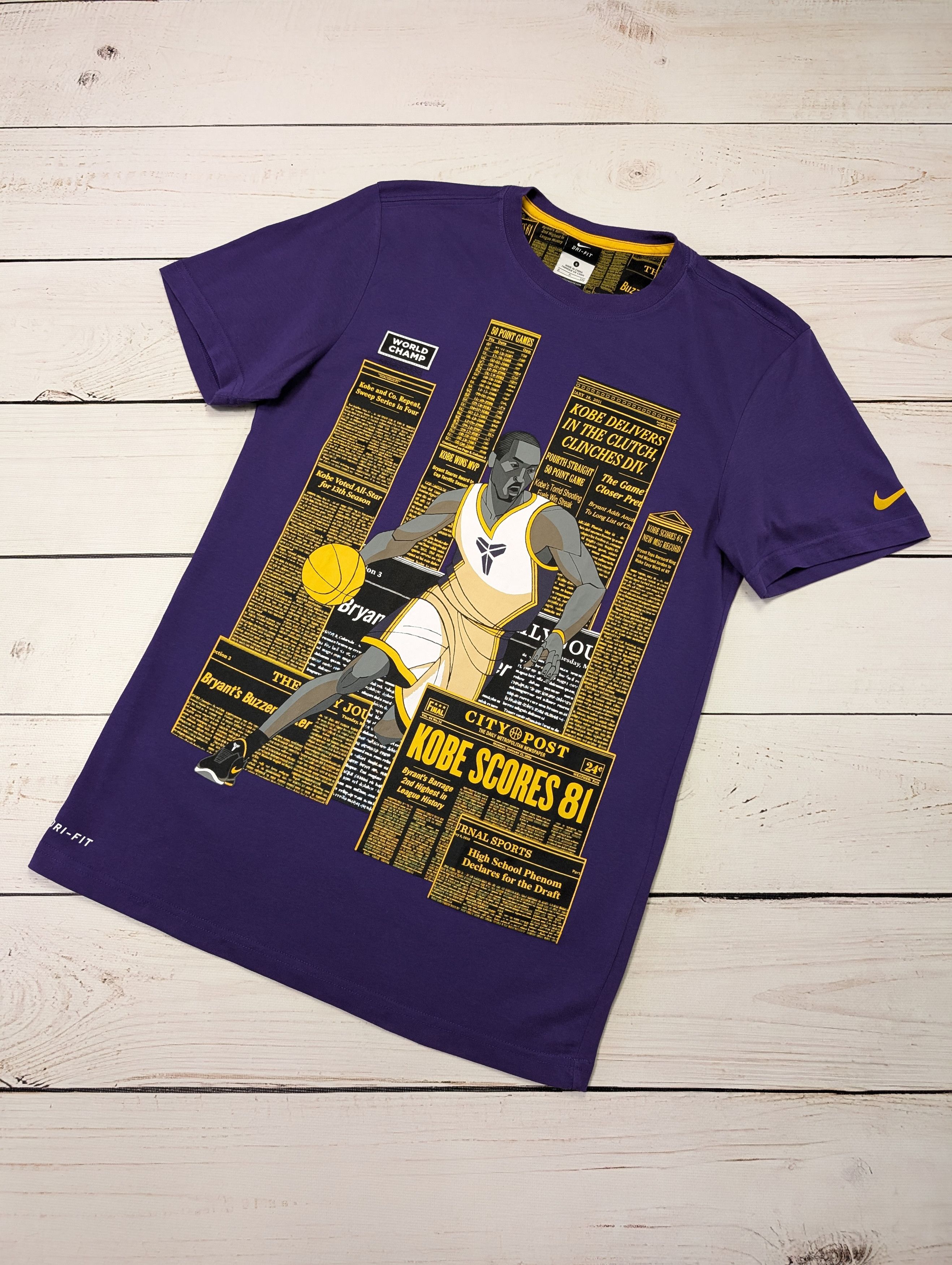 Nike Dri-Fit Kobe Bryant Scores 81 Points Newspaper T-Shirt