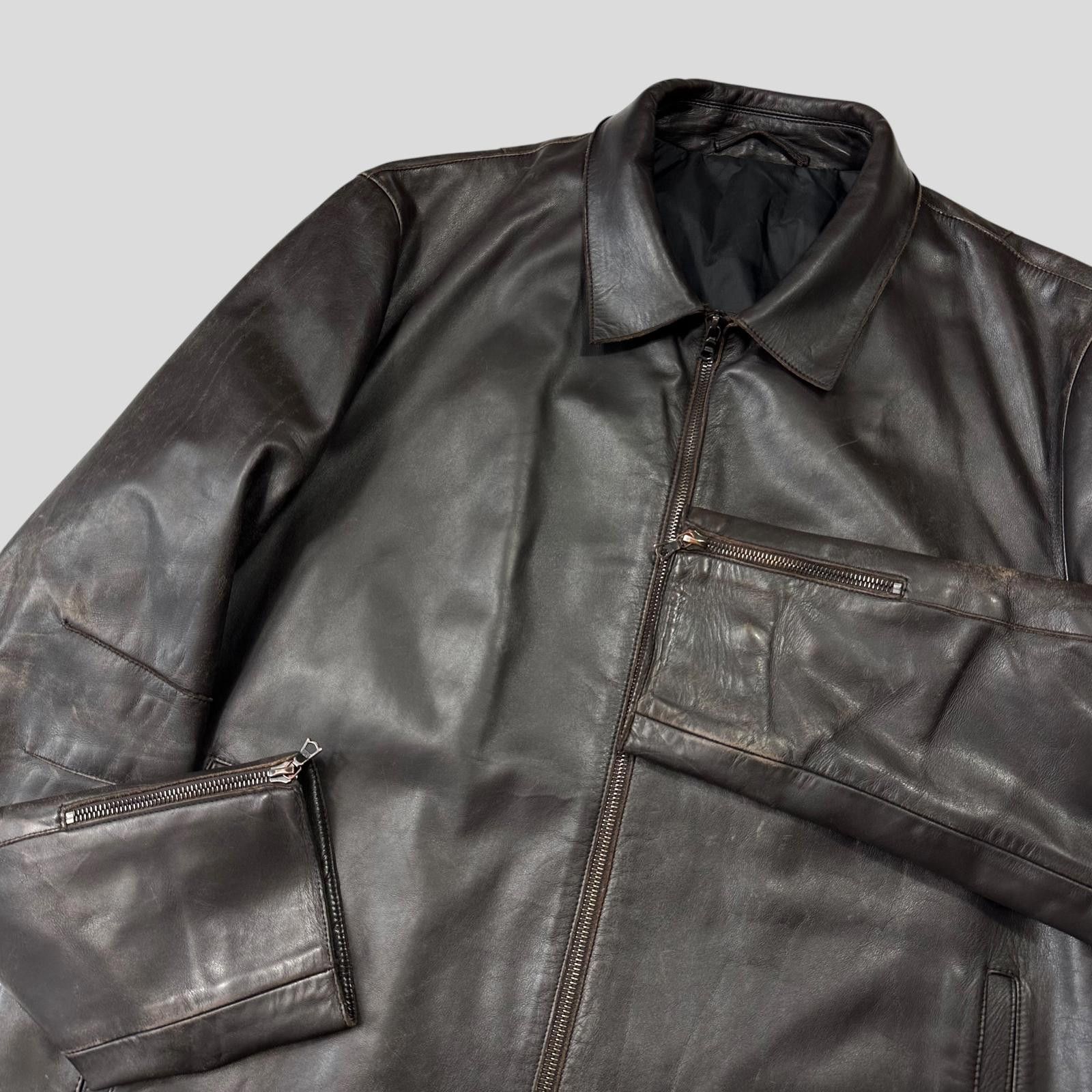 Neil Barrett Neil Barrett AW00 Leather Moto Backpack Jacket - M/L Size US L / EU 52-54 / 3 - 12 Thumbnail