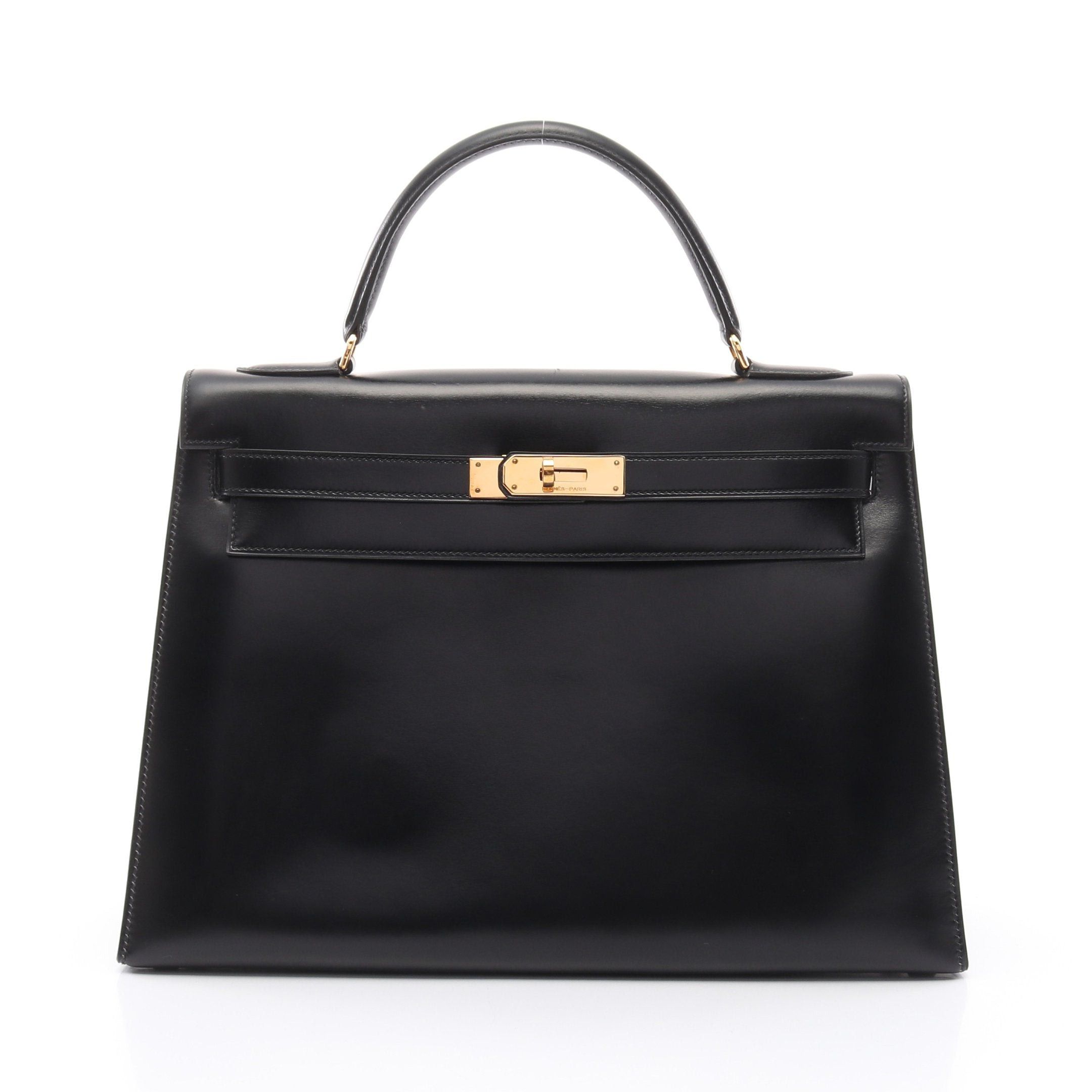 Hermes Hermes Kelly Black Handbag Box Calf Gold Hardware Outside Sewing ○I Stamp Size ONE SIZE - 1 Thumbnail