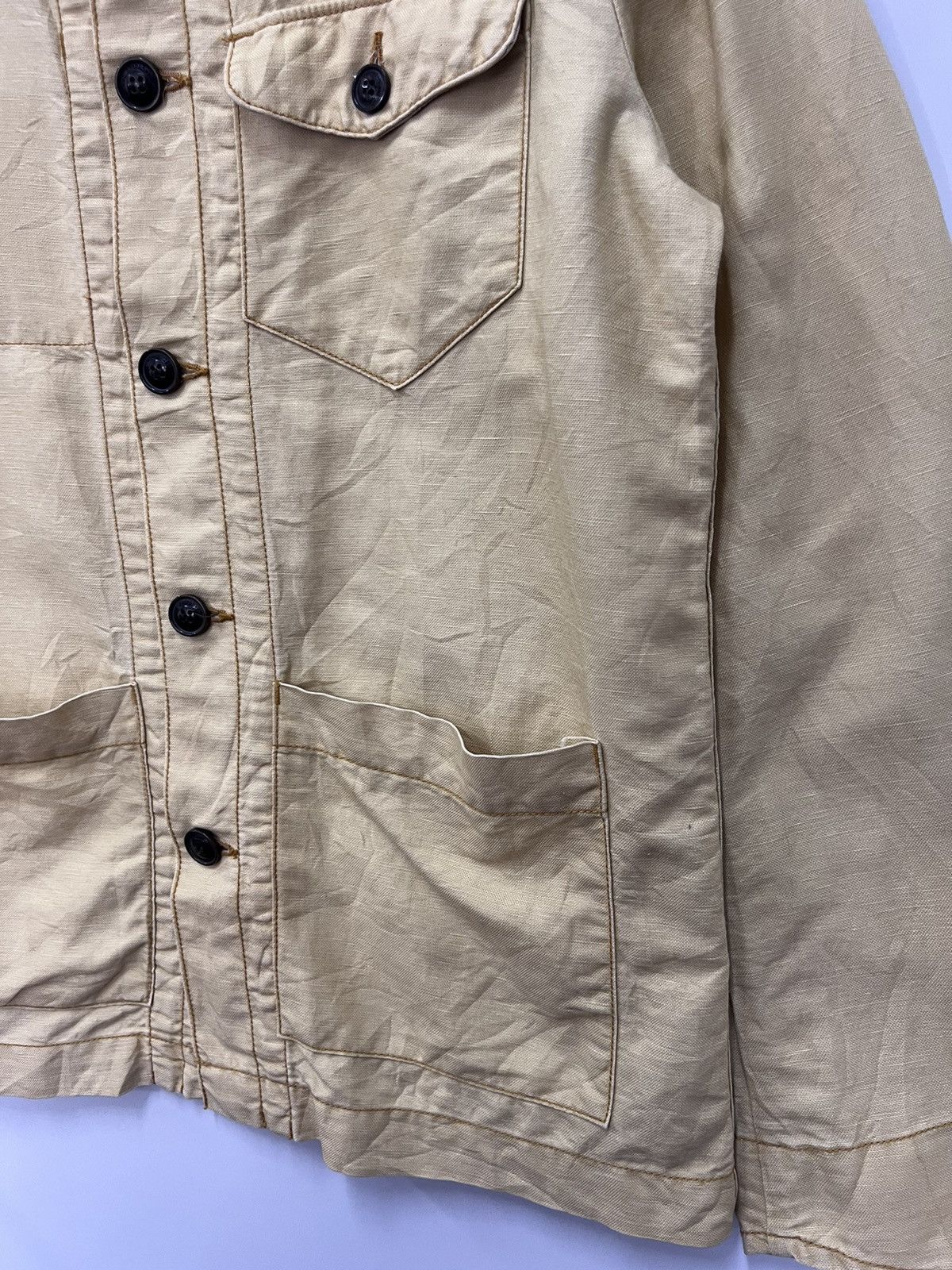 291295=Homme 🔥 291295 HOMME JAPAN CUSTOM MADE LINEN CHORE JACKET - M Size US S / EU 44-46 / 1 - 4 Thumbnail