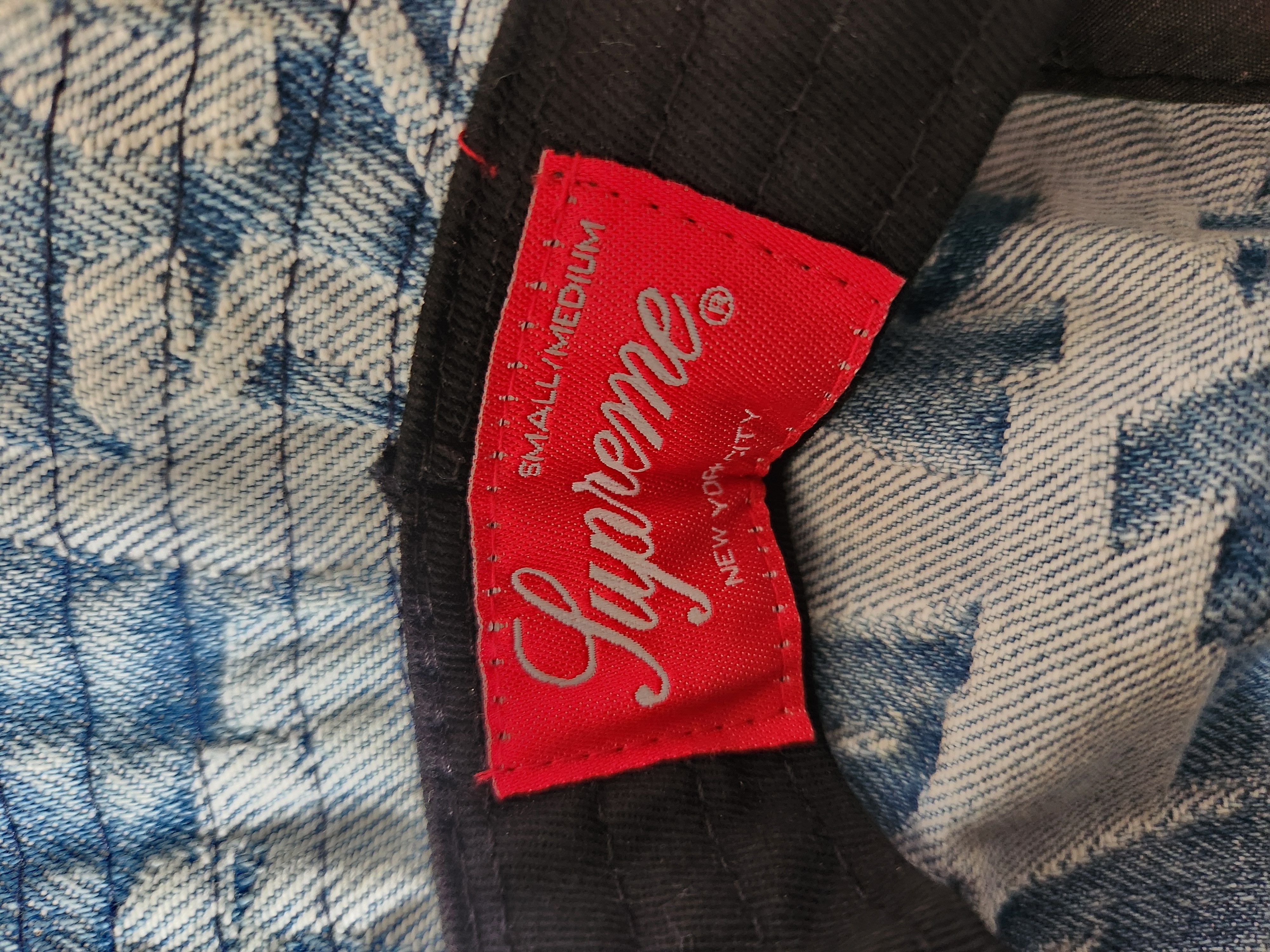 Supreme Fat Tip Jacquard Denim Crusher Blue S/M