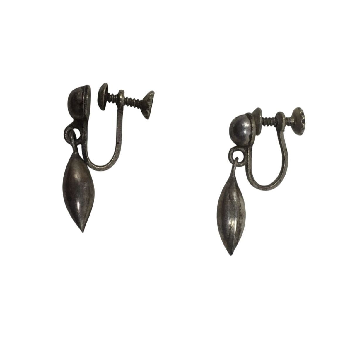 Other Women's Silver Tone Screw Back Dangle Earrings With Clear Pl Size ONE SIZE - 2 Thumbnail