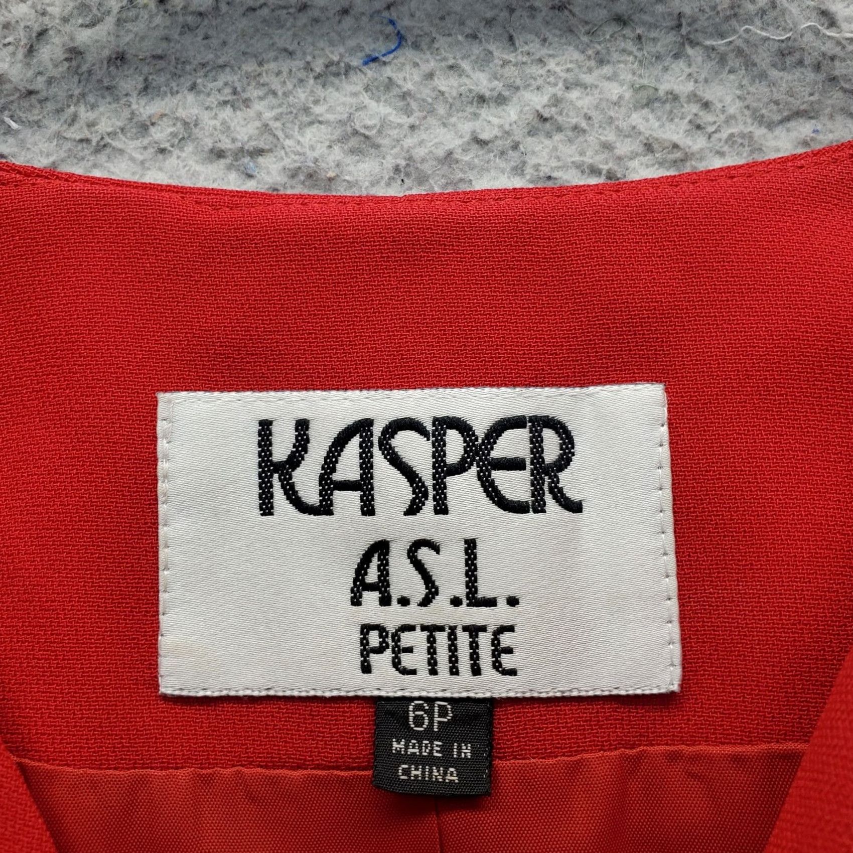 Kasper Kasper A.S.L. Blazer Jacket Womens Petites 6P Red Formal Long Sleeve Button Front Blazer Jacket Womens Size 6P Red Formal Long Sleeve Button Front Size M / US 6-8 / IT 42-44 - 7 Thumbnail