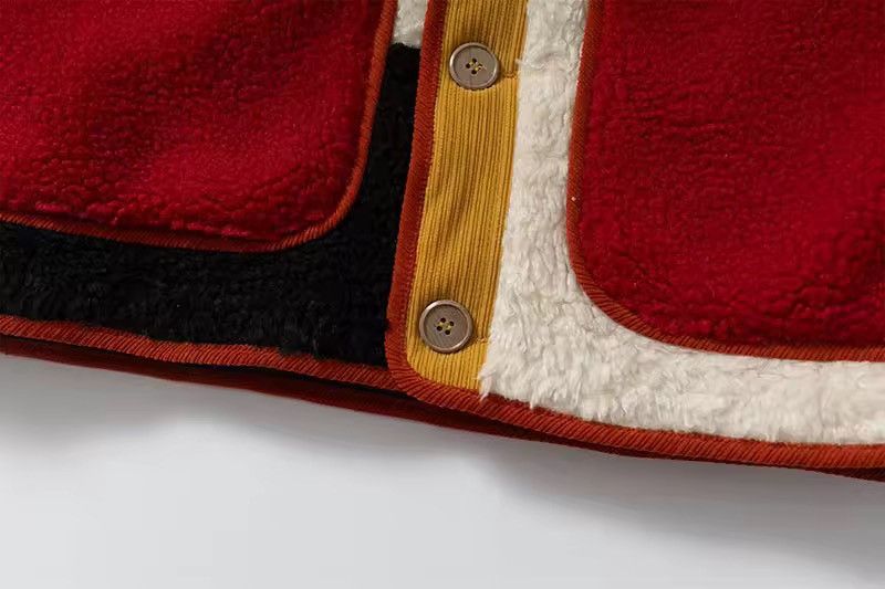 Japanese Brand Streetwear Fluffy Sherpa Colorblock Jacket Retro Style Size US XL / EU 56 / 4 - 6 Thumbnail