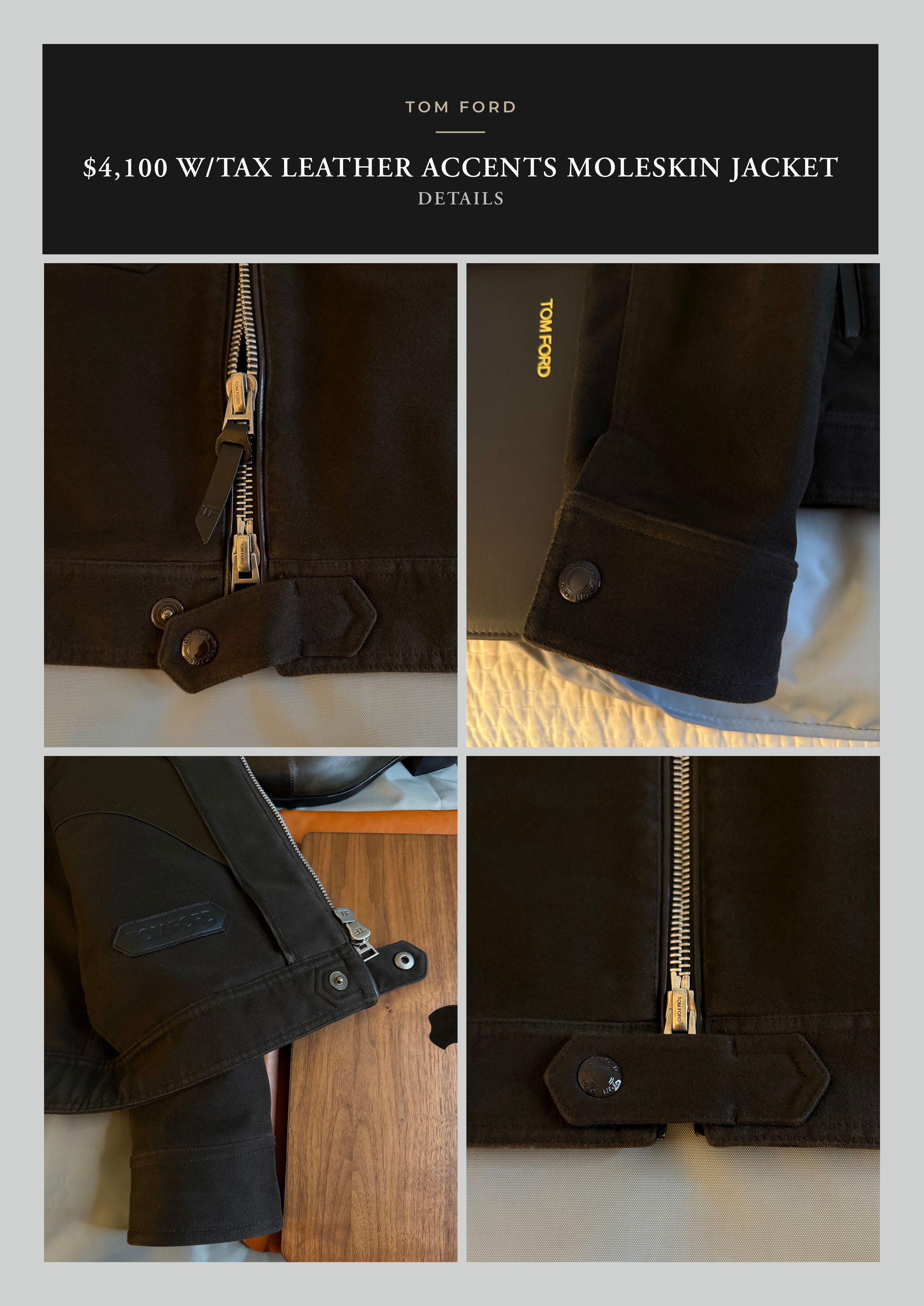 Tom Ford Best Dressed Very Rare $4,100 w/tax Moleskin Leather Jacket Size US M / EU 48-50 / 2 - 21 Thumbnail