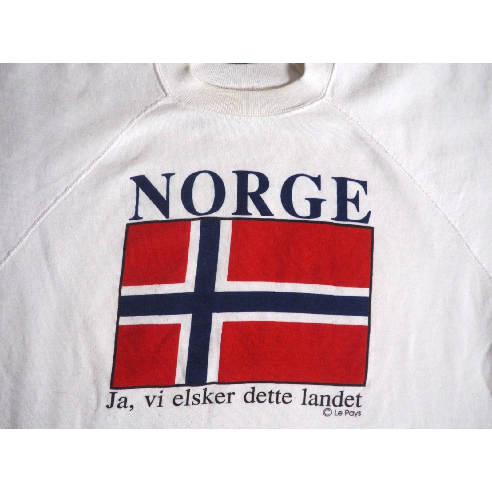 Hanes VTG Hanes Norway Norge Flag Nordic White Pullover Sweatshirt Mens XL Sweatshirt Pullover Graphic Print 90s Winter Fashion Mens XL Size US XL / EU 56 / 4 - 3 Thumbnail