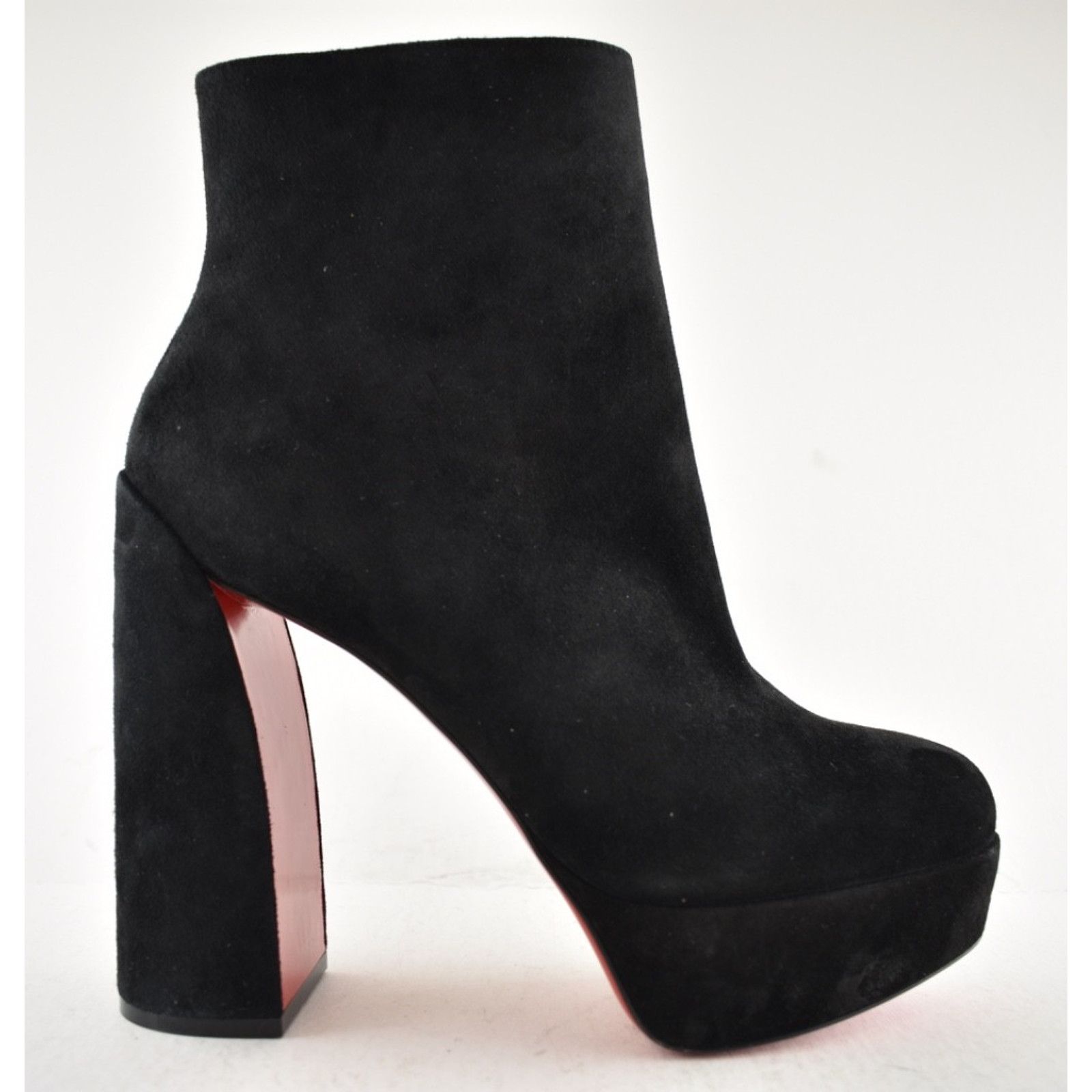 Christian Louboutin Christian Louboutin Movida Booty 130 Black Suede Bootie 40.5 Size US 10.5 / IT 40.5 - 2 Thumbnail