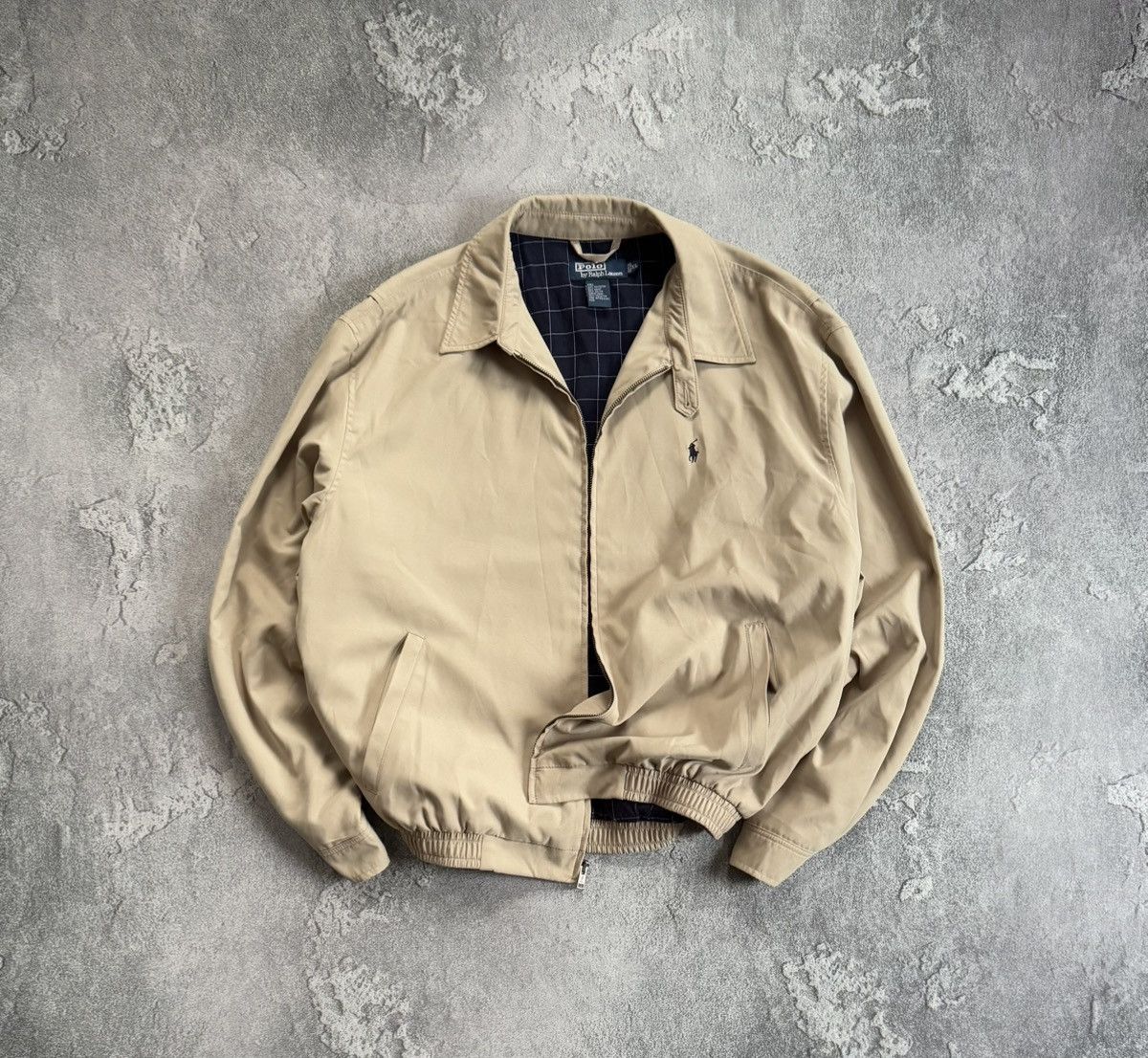 Polo Ralph Lauren × Vintage Polo Ralph Lauren XL beige zip bomber jacket collared 90s Size US XL / EU 56 / 4 - 2 Thumbnail