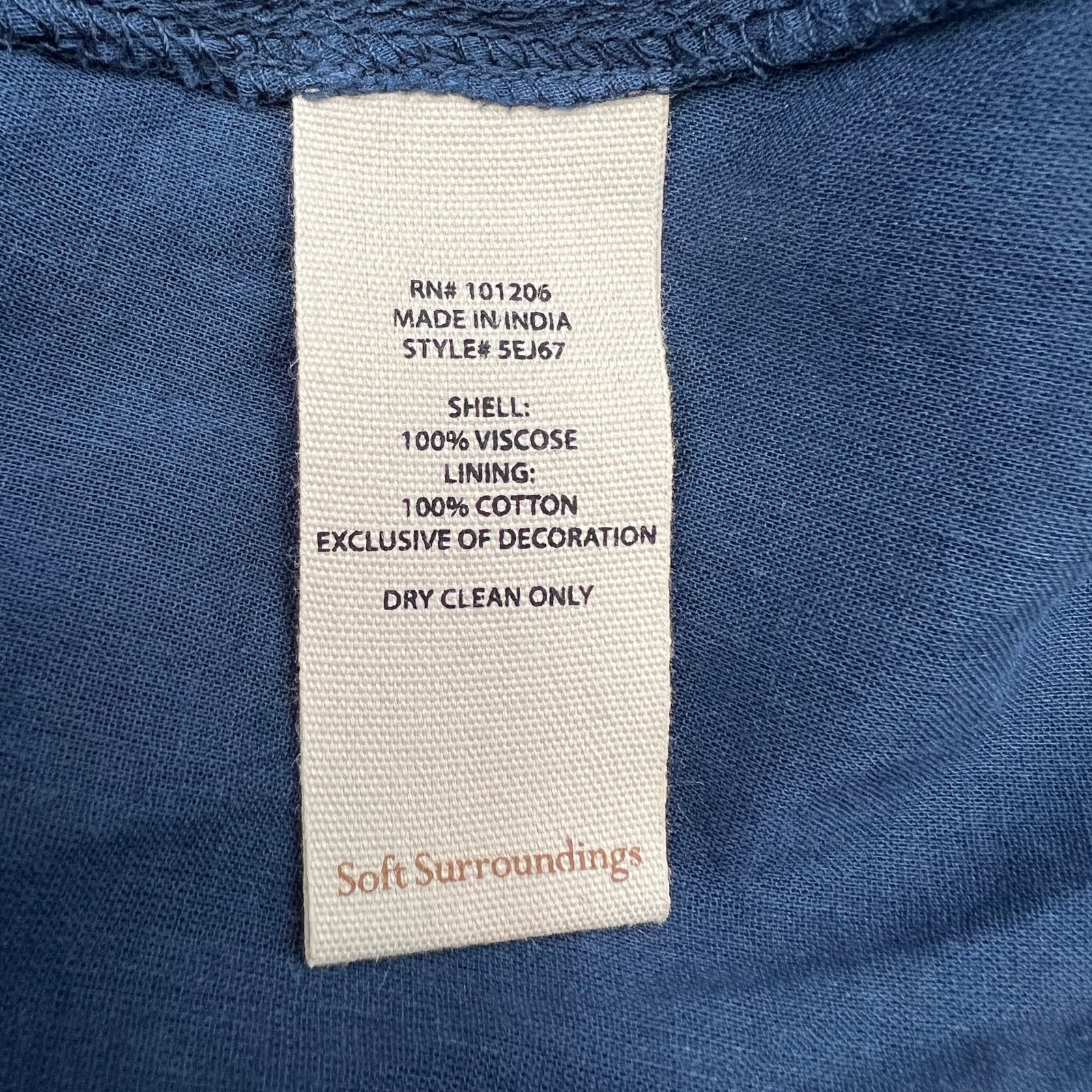 Other Soft Surroundings Blue Himalaya Dress Tie Dye Blue Size XXL / US 16-18 / IT 52-54 - 7 Thumbnail