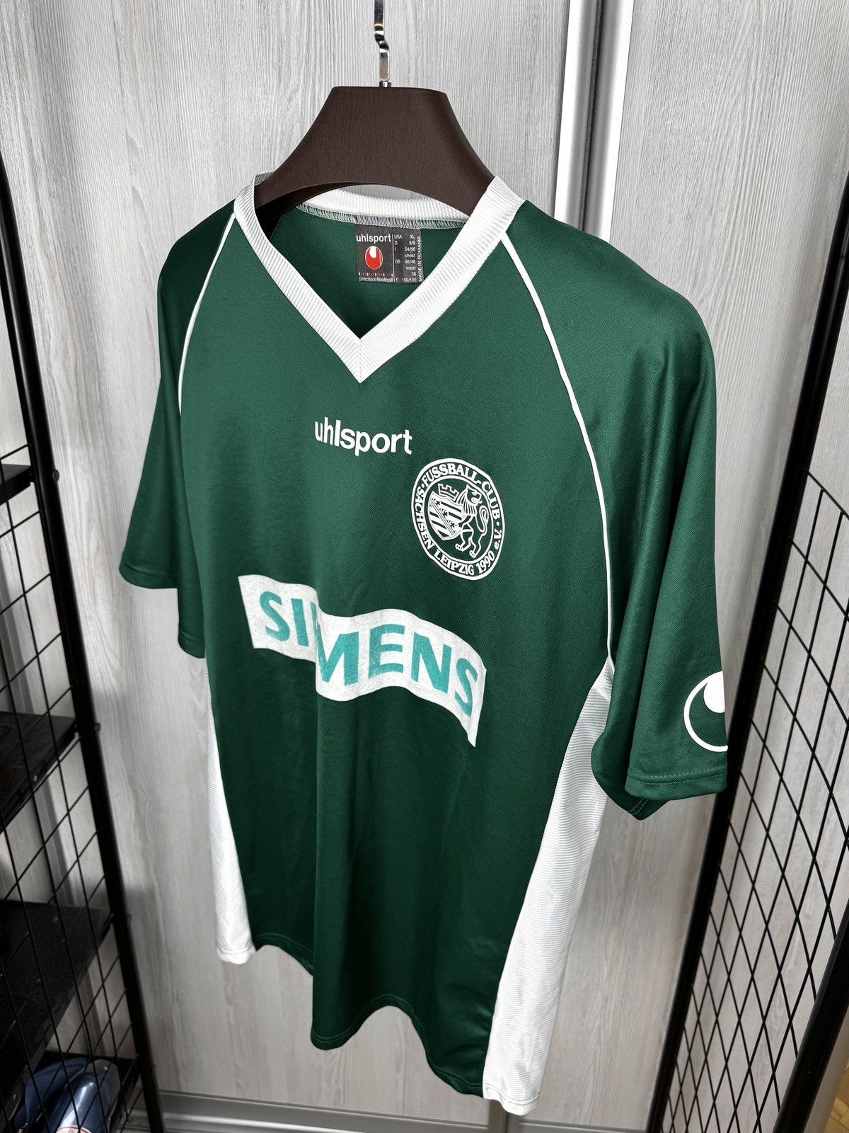 Other uhlsport vintage FC Sachsen Leipzig #13 match worn jersey Size US XL / EU 56 / 4 - 6 Thumbnail