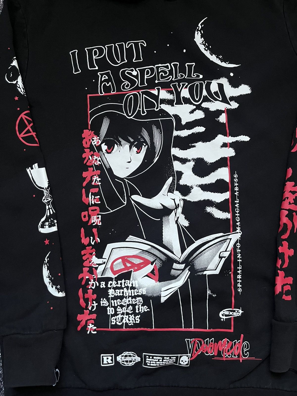 Japanese Brand Killstar You Are Doomed Anima Vintage Hoodie Y2K Black SZ S Size US S / EU 44-46 / 1 - 8 Thumbnail