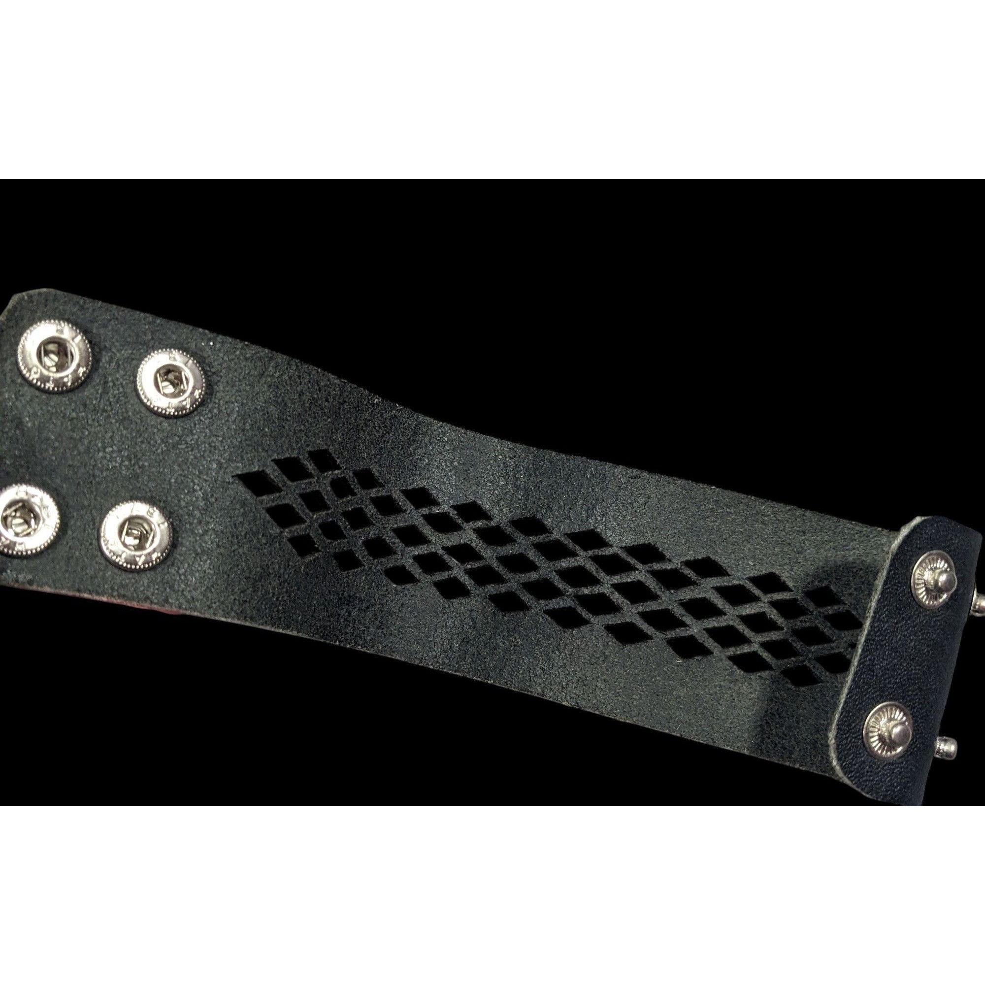 Other Gothic Black Faux Leather Lattice Cutout Bracelet Size ONE SIZE - 4 Thumbnail