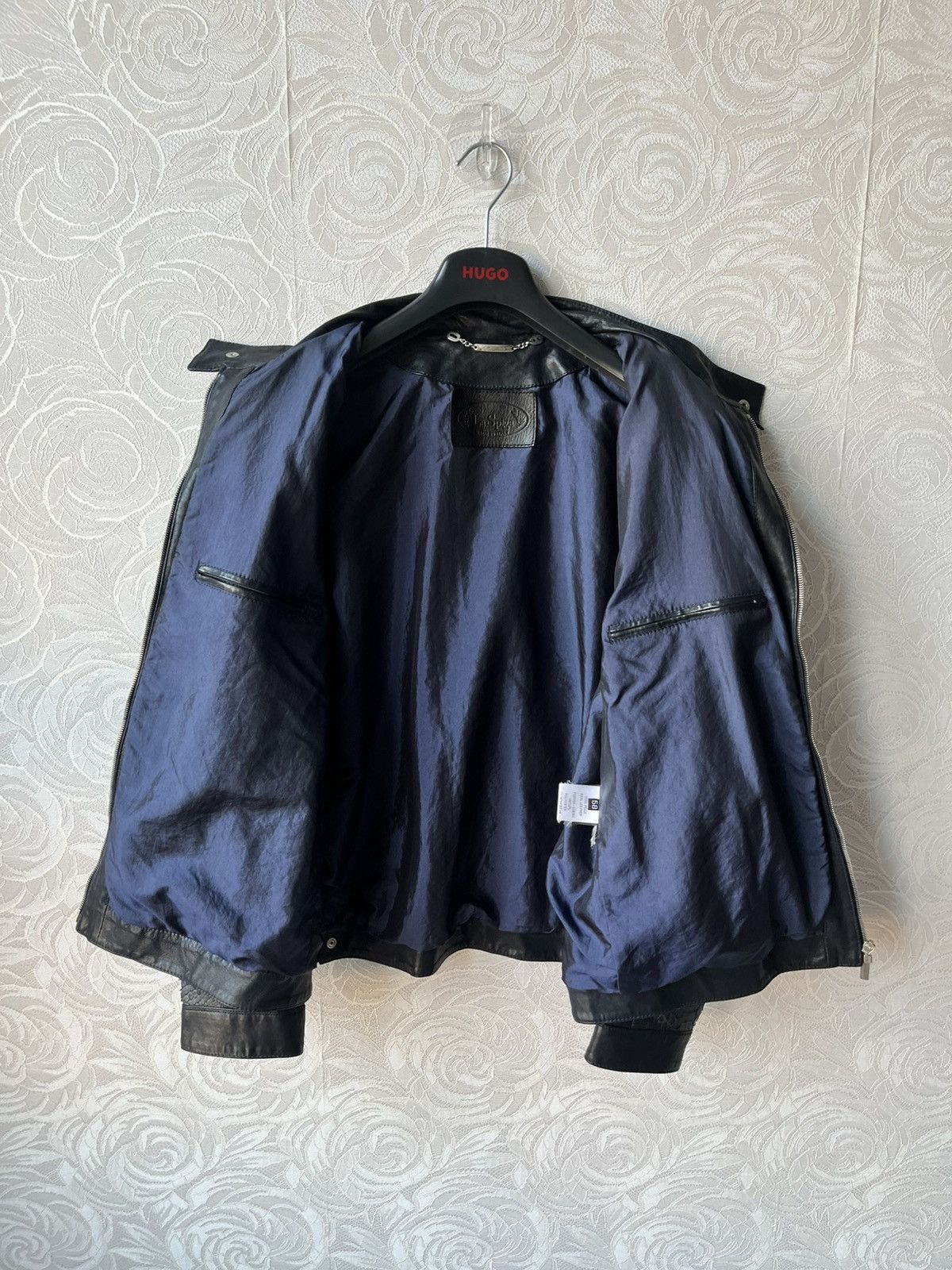 Genuine Leather Real Python Leather Italy Jacket Navy Blue Zip Up Bomber Size US L / EU 52-54 / 3 - 14 Thumbnail
