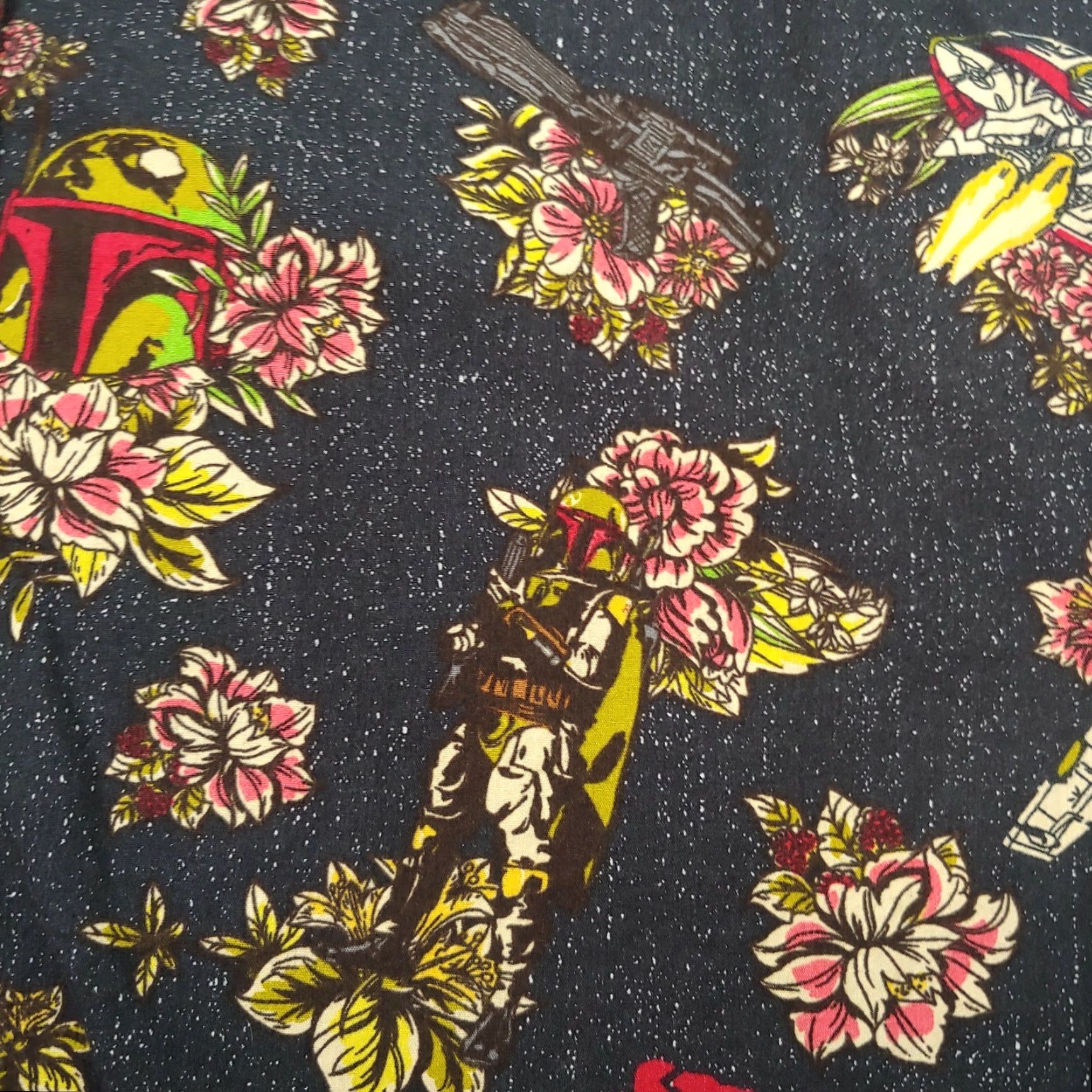 Star Wars Star Wars Boba Fett Shirt Men S Black Floral Galaxy Short Sleeve Button-Up Tropical Film Theme Size US S / EU 44-46 / 1 - 5 Thumbnail