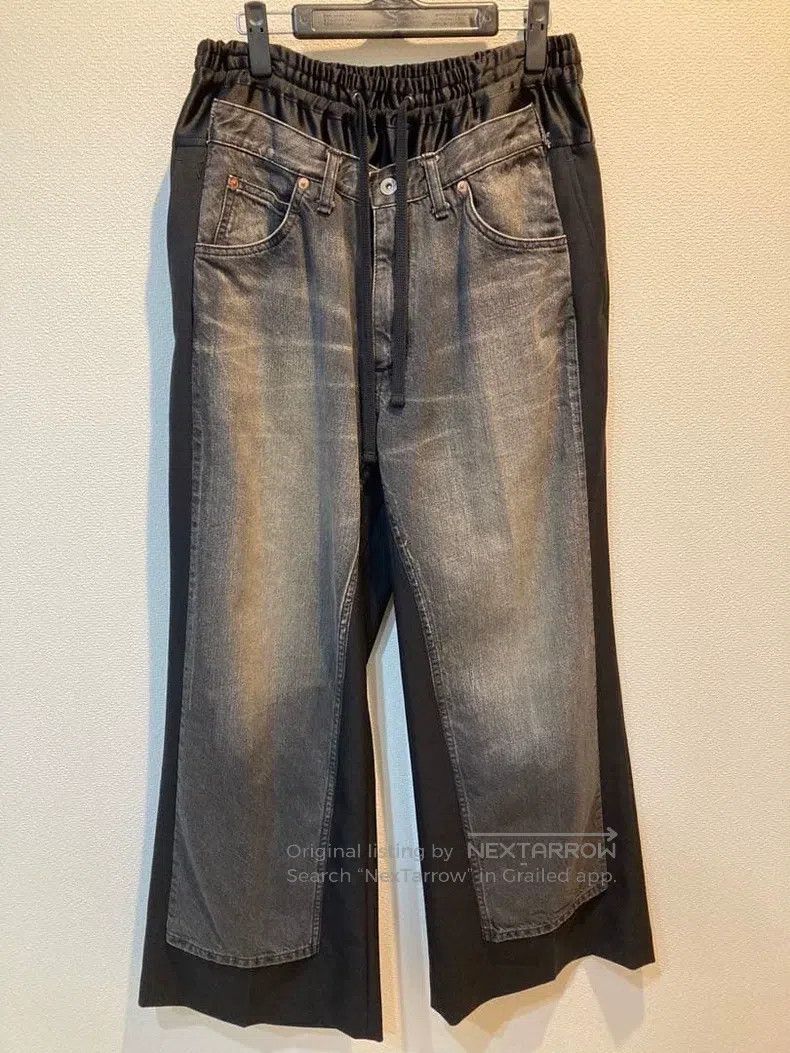 Junya Watanabe Junya Watanabe size XS Denim Patchwork Drawstring Trousers Size US 27 - 1 Thumbnail