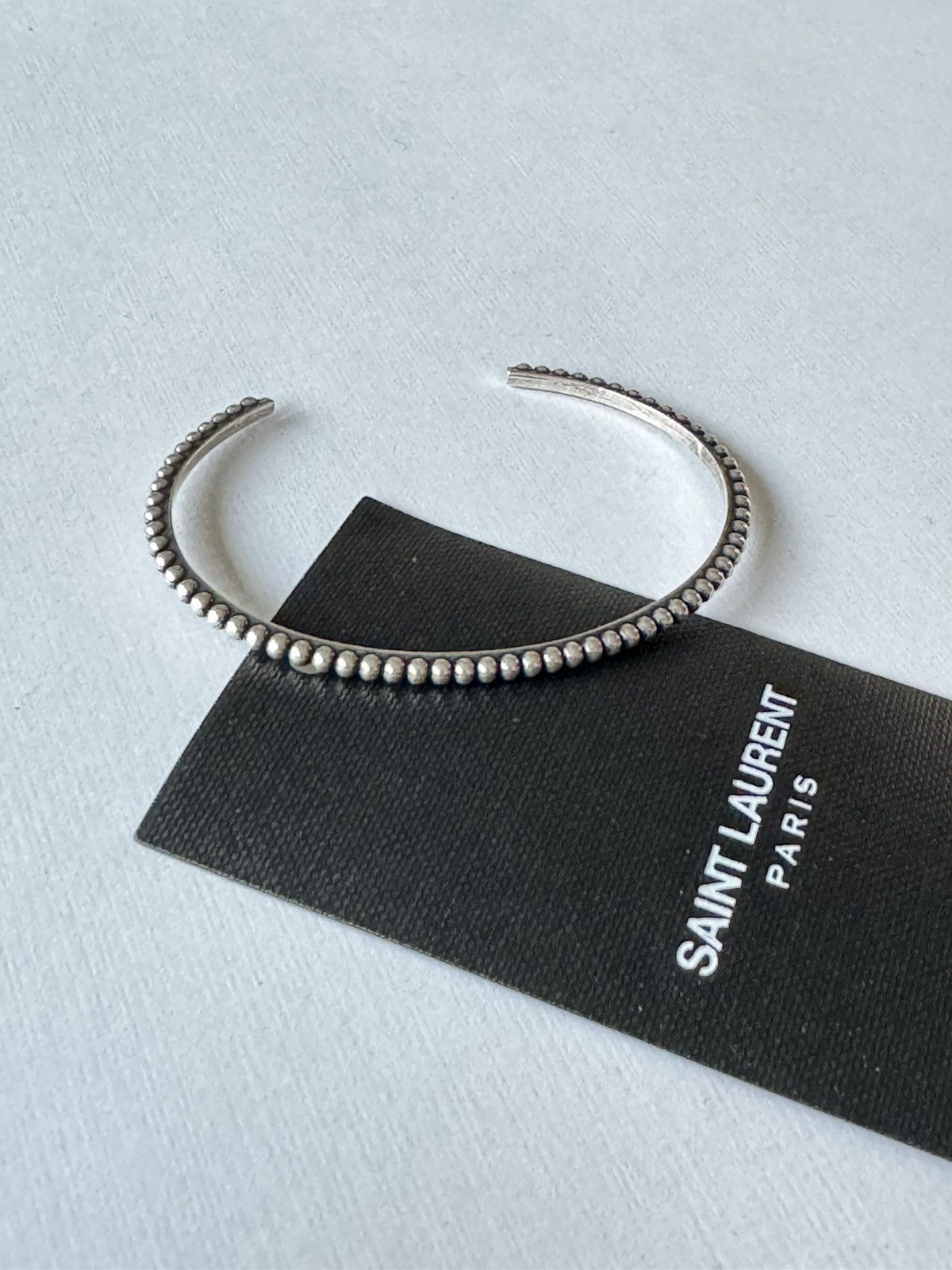 Saint Laurent Paris Saint Laurent Paris Silver Ball Cuff Bracelet