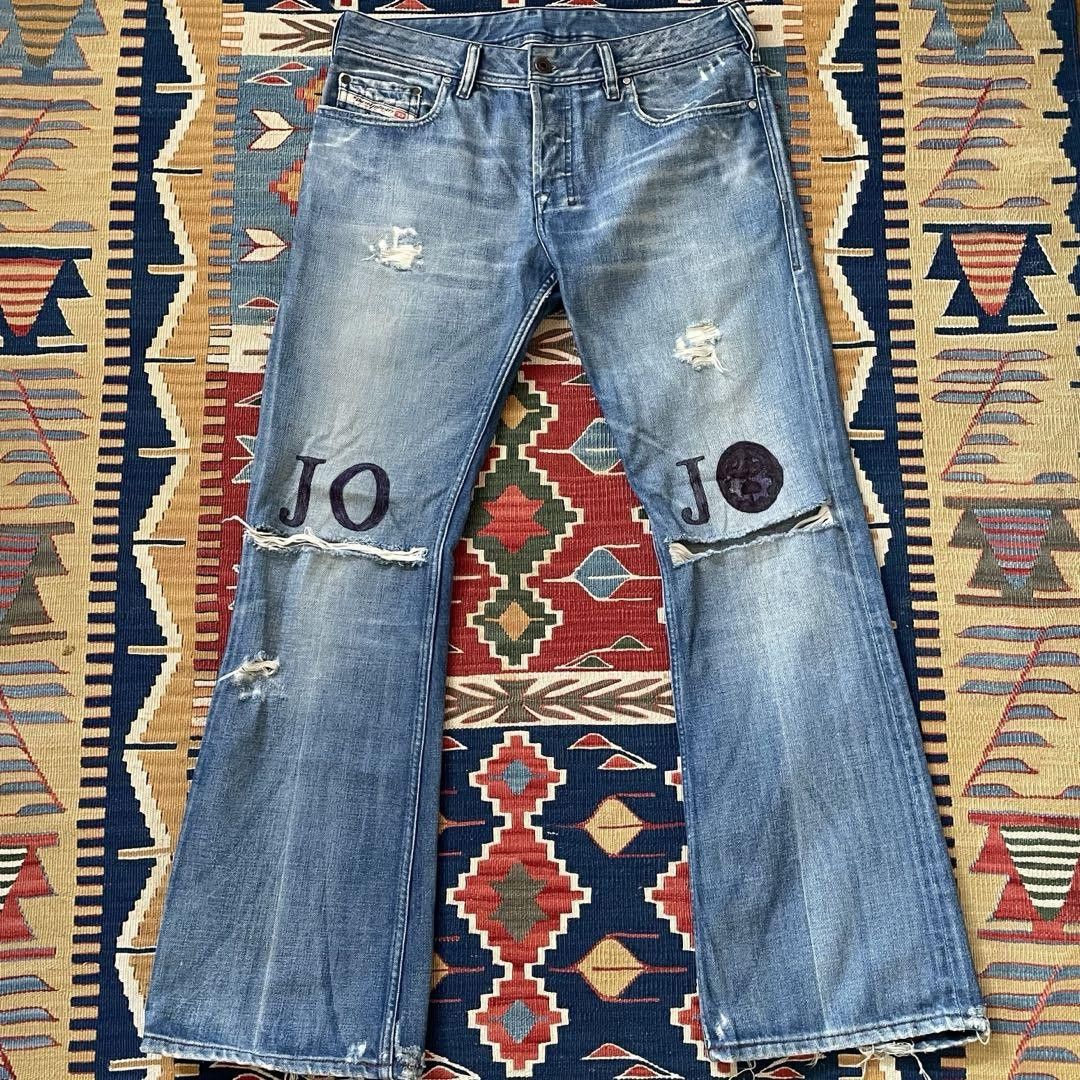 Diesel DIESEL JoJo Remake Flared Denim Pants Blue M Size US 33 - 1 Thumbnail