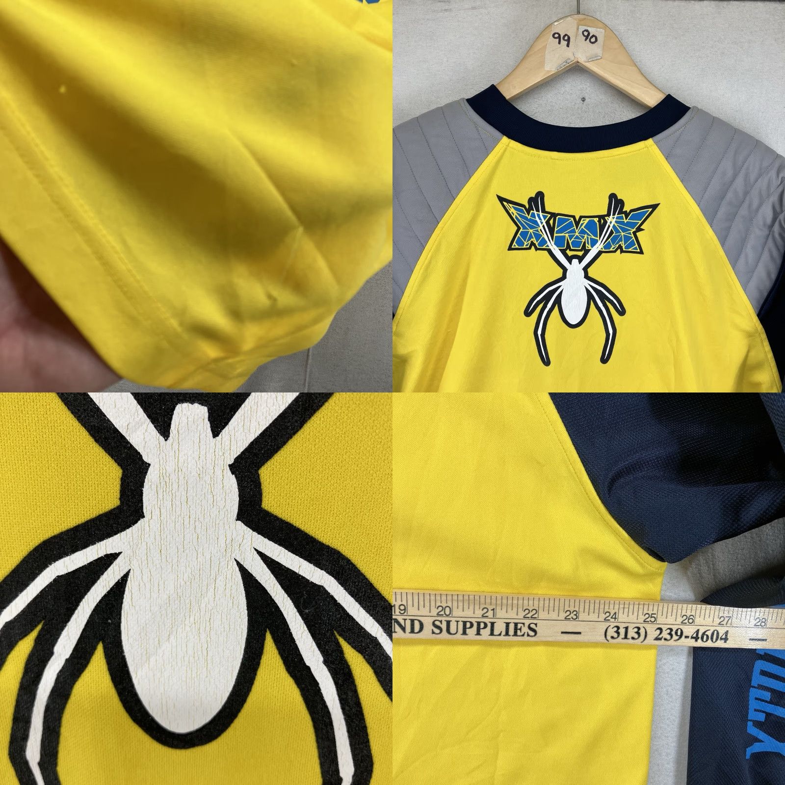 Athletic Works VTG 90s Y2K Extreme Motocross XMX Jersey Light Padding Mens Large Yellow Colorblock Spider 90s Motocross Biker Jersey Mens Size US L / EU 52-54 / 3 - 10 Thumbnail
