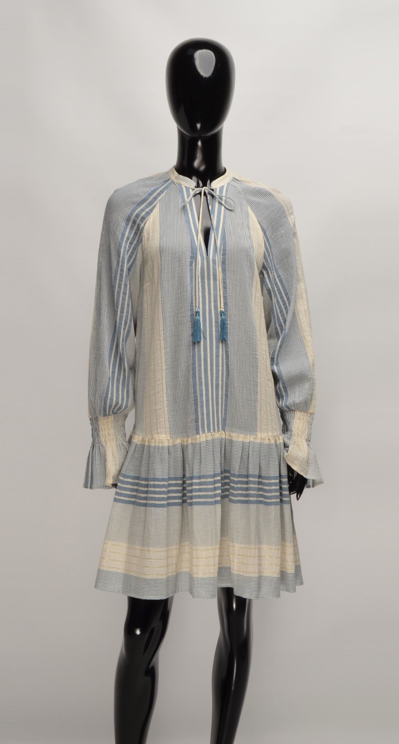 TWINSET Simona Barbieri Twin-Set Striped Boho Cottagecore Dress Size S / US 4 / IT 40 - 1 Thumbnail