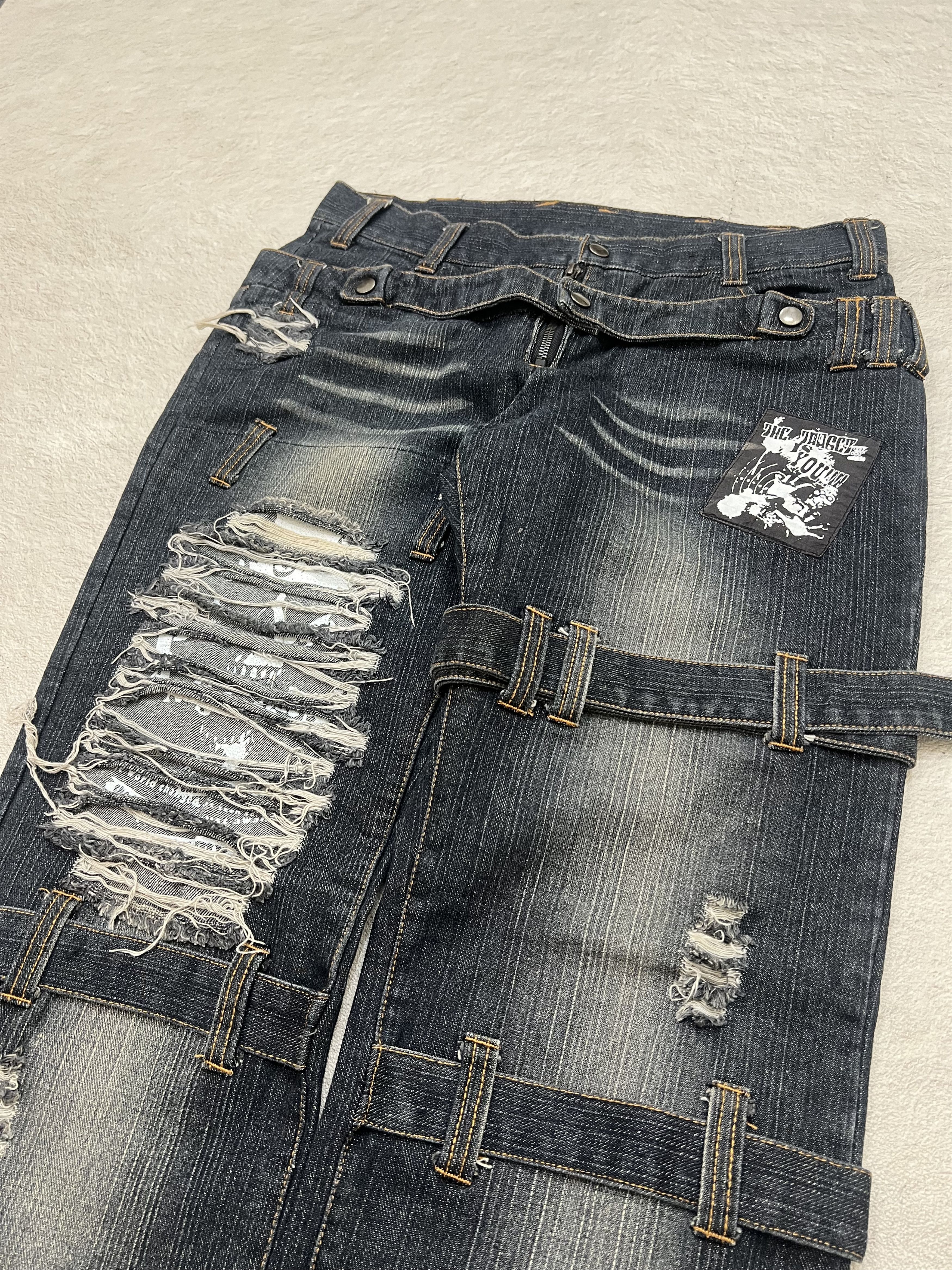 Japanese Brand 2000s Sex Belt Bondage Double Waist Wash Jeans y2k Lgb Ifsix Size US 30 / EU 46 - 3 Thumbnail
