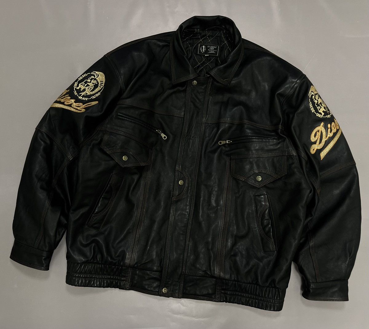 Rare Vintage Diesel New World Basic Leather Jacket 90's