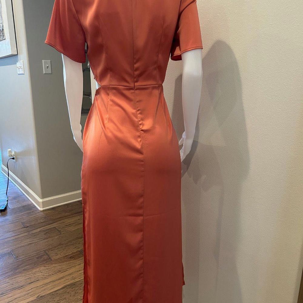 Designer C/Meo Collective Persimmon "Provided" Midi Cut Out Dress Size M / US 6-8 / IT 42-44 - 8 Thumbnail