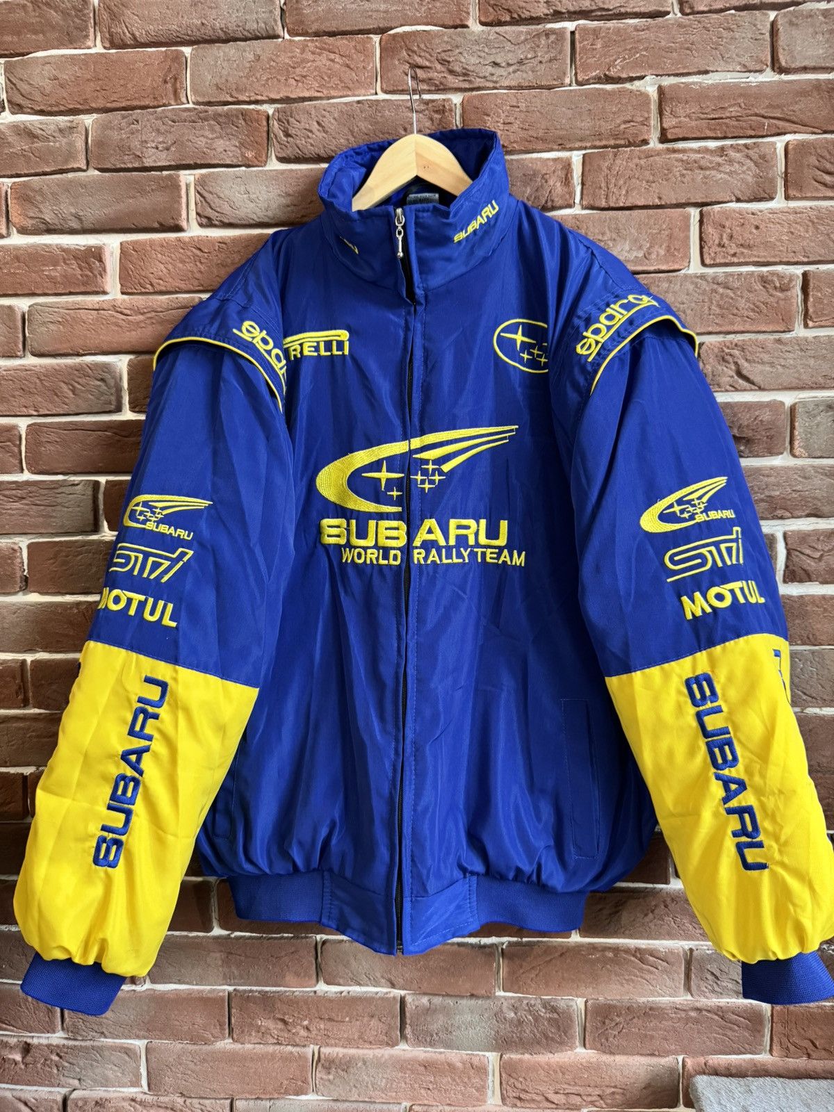 Vintage Vintage Subaru racing jacket logo rare size xl hype blue Size US XL / EU 56 / 4 - 1 Thumbnail