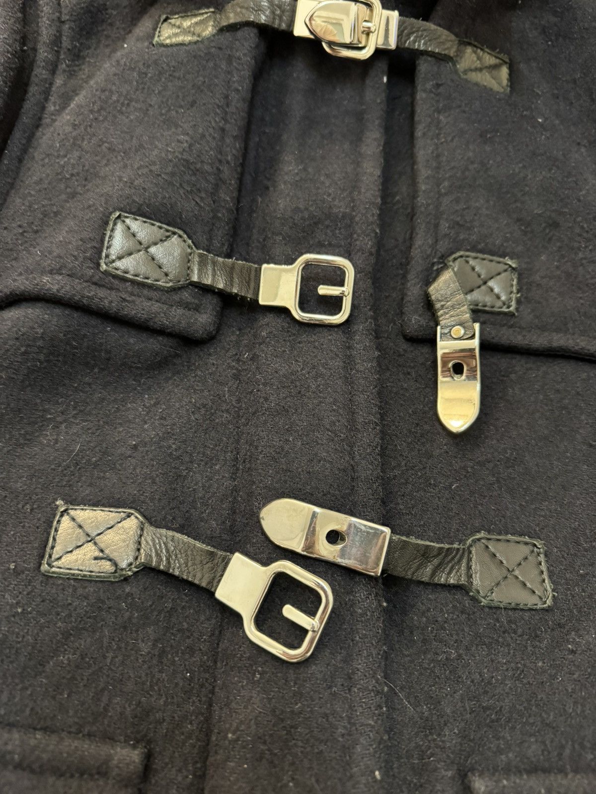 Jigsaw Jigsaw Wool Duffle Coat Jacket Leather Navy size 10 S Size M / US 6-8 / IT 42-44 - 9 Thumbnail