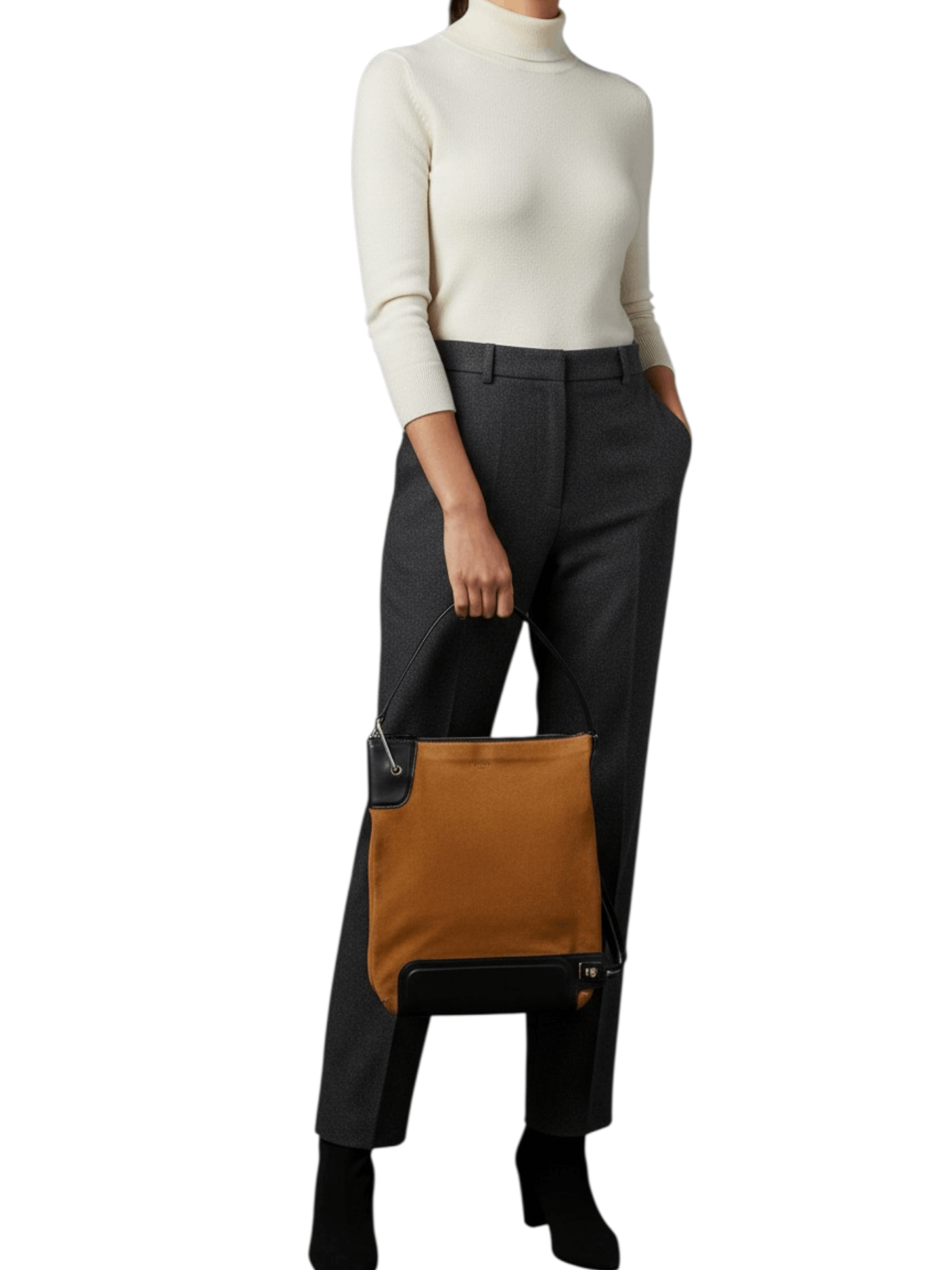 Celine Celine Cabas Logo Brown Leather Shoulder Handbag Bag Y2K Size ONE SIZE - 8 Thumbnail